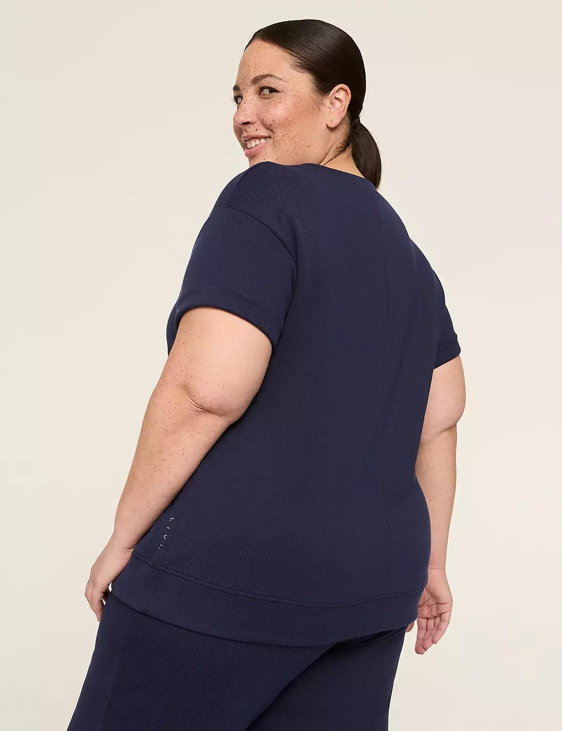 LIVI Ribbed Journey Short-Sleeve Sweatshirt Product Image