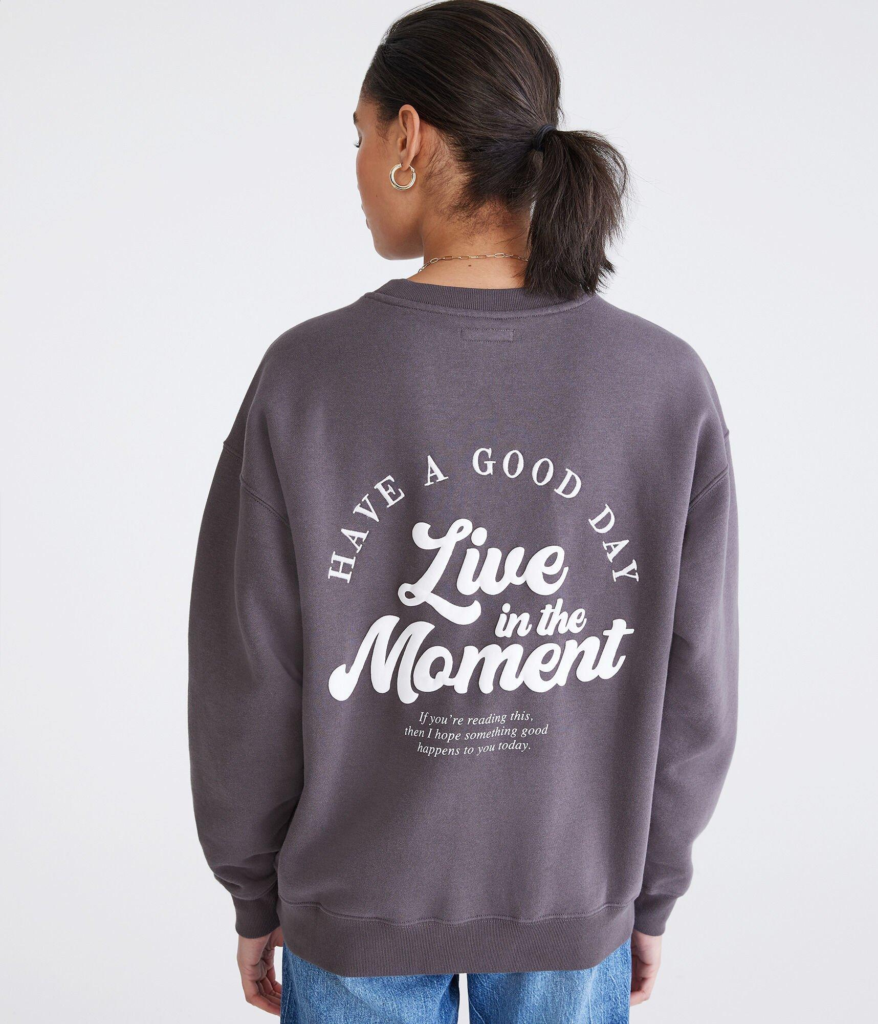 Live In The Moment Oversized Crew Sweatshirt Product Image