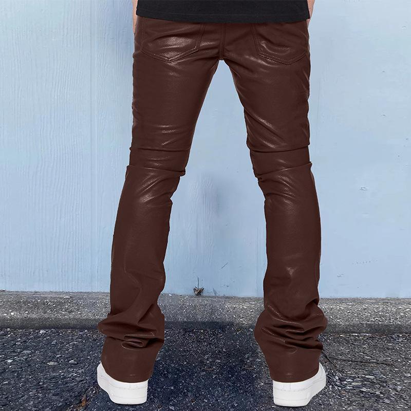 Essentials Street Leather Skinny Flare Stacked Pants Product Image