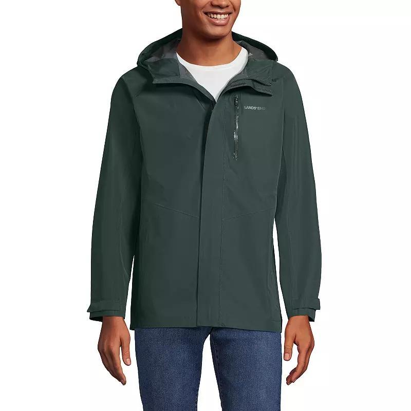 Men's Lands' End Waterproof Hooded Packable Rain Jacket, Size: Small, Radiant Blue Product Image