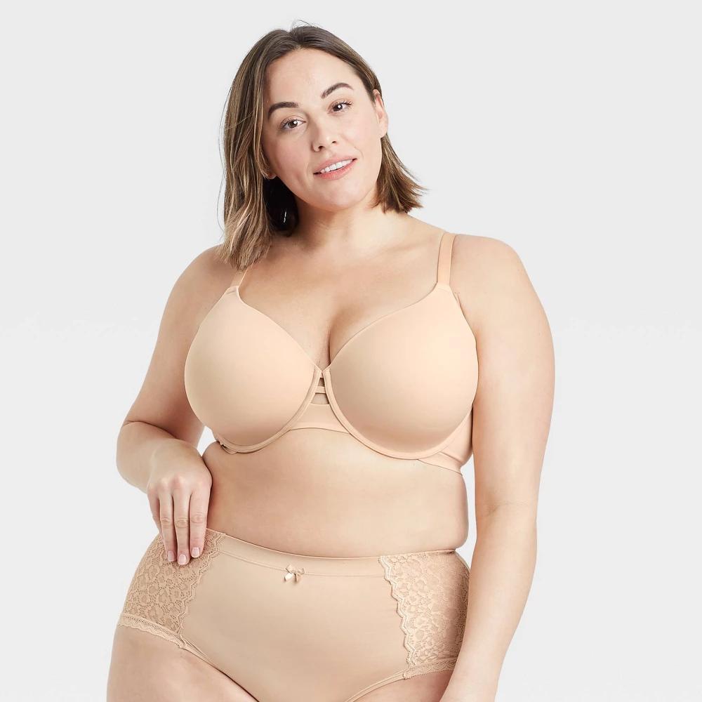 Women's Back Smoothing Bra - Auden™ Mauve 48DD: Full Coverage, Molded Cup, Underwire, Adjustable Strap, Hand Wash Product Image
