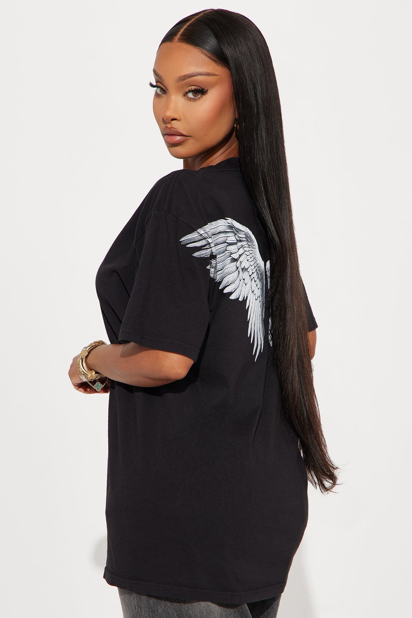 Angel Energy Washed Tee - Black Product Image