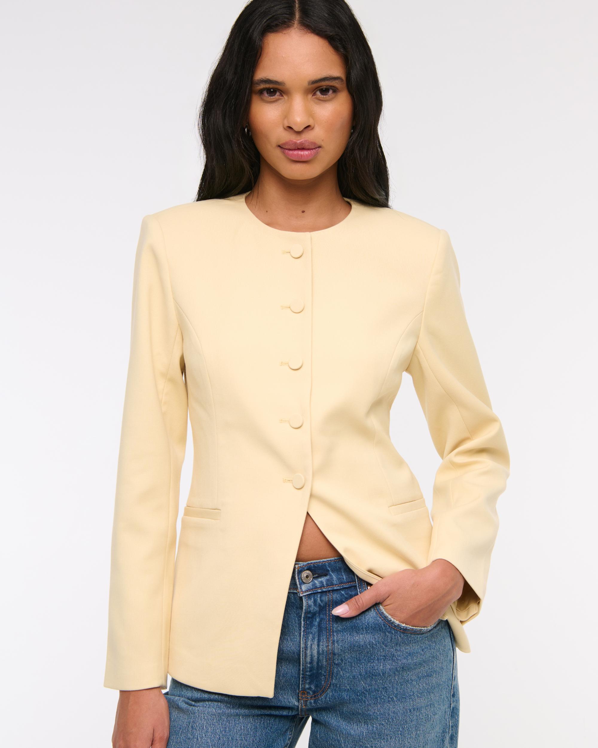 Collarless Suiting Blazer Product Image