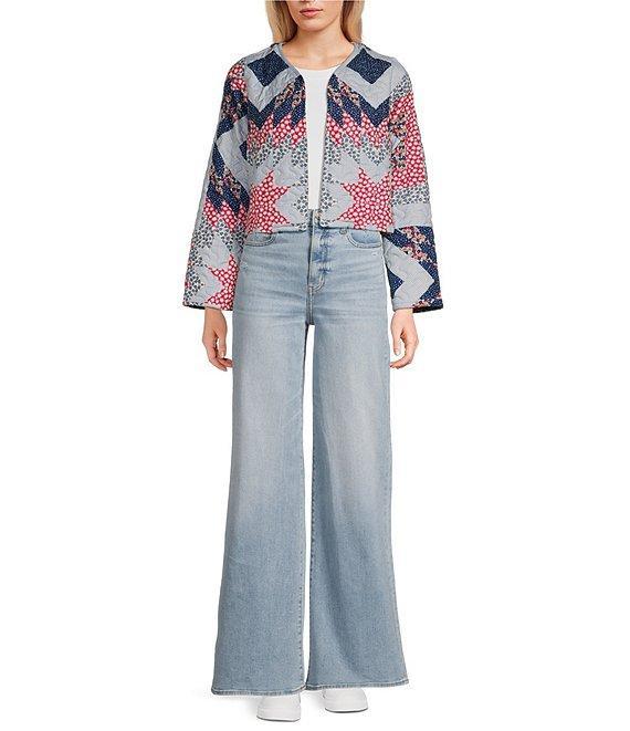Ida Mae Home Adeline Patchwork Print Round Neck Long Sleeve Quilted Jacket Product Image