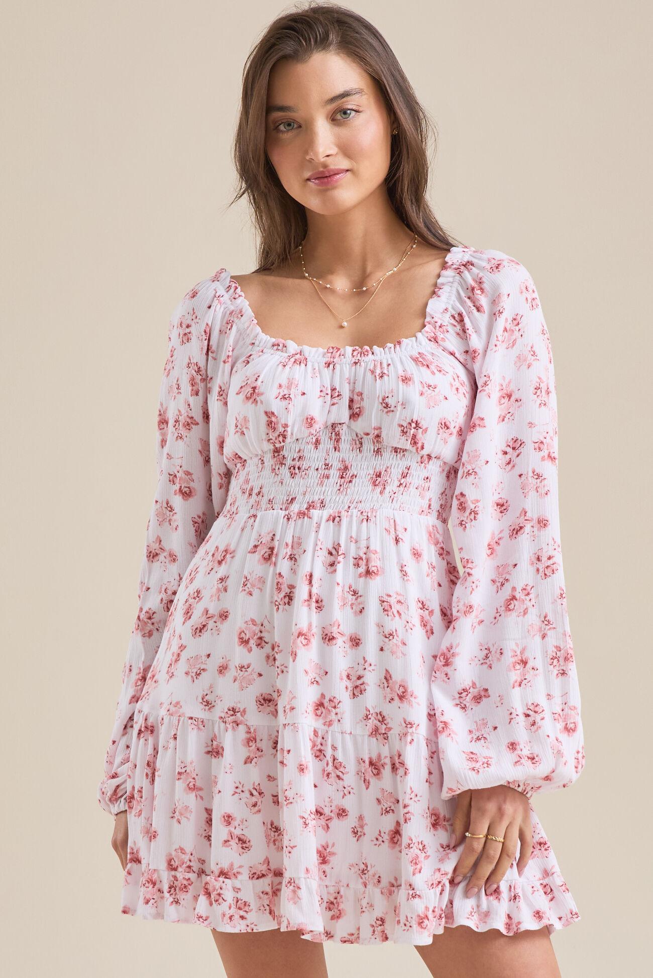 Trisha Long Sleeve Floral Mini Dress Product Image