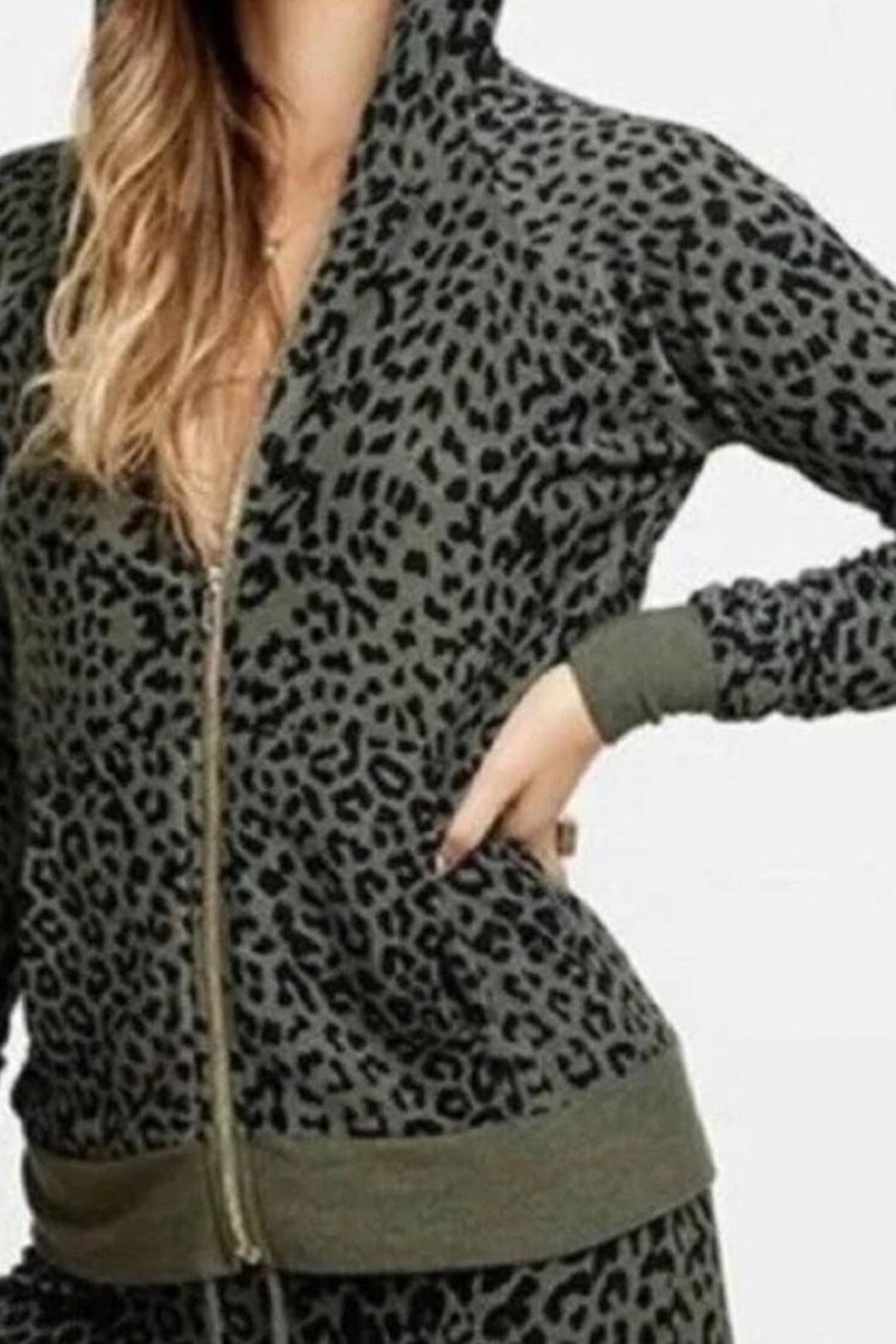 Ch Leopard Print Hoodie Product Image