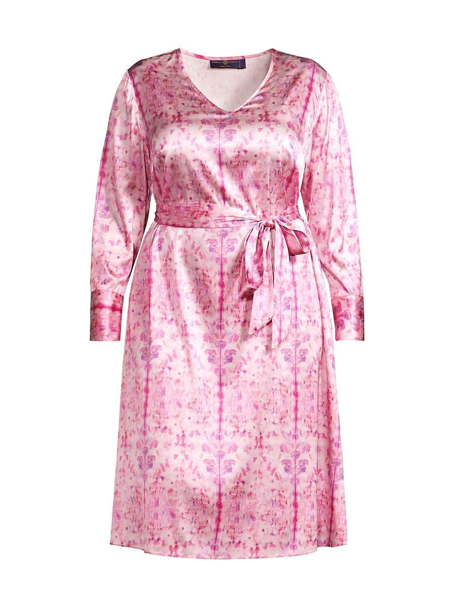 Womens Vittoria Belted Silk Midi-Dress Product Image