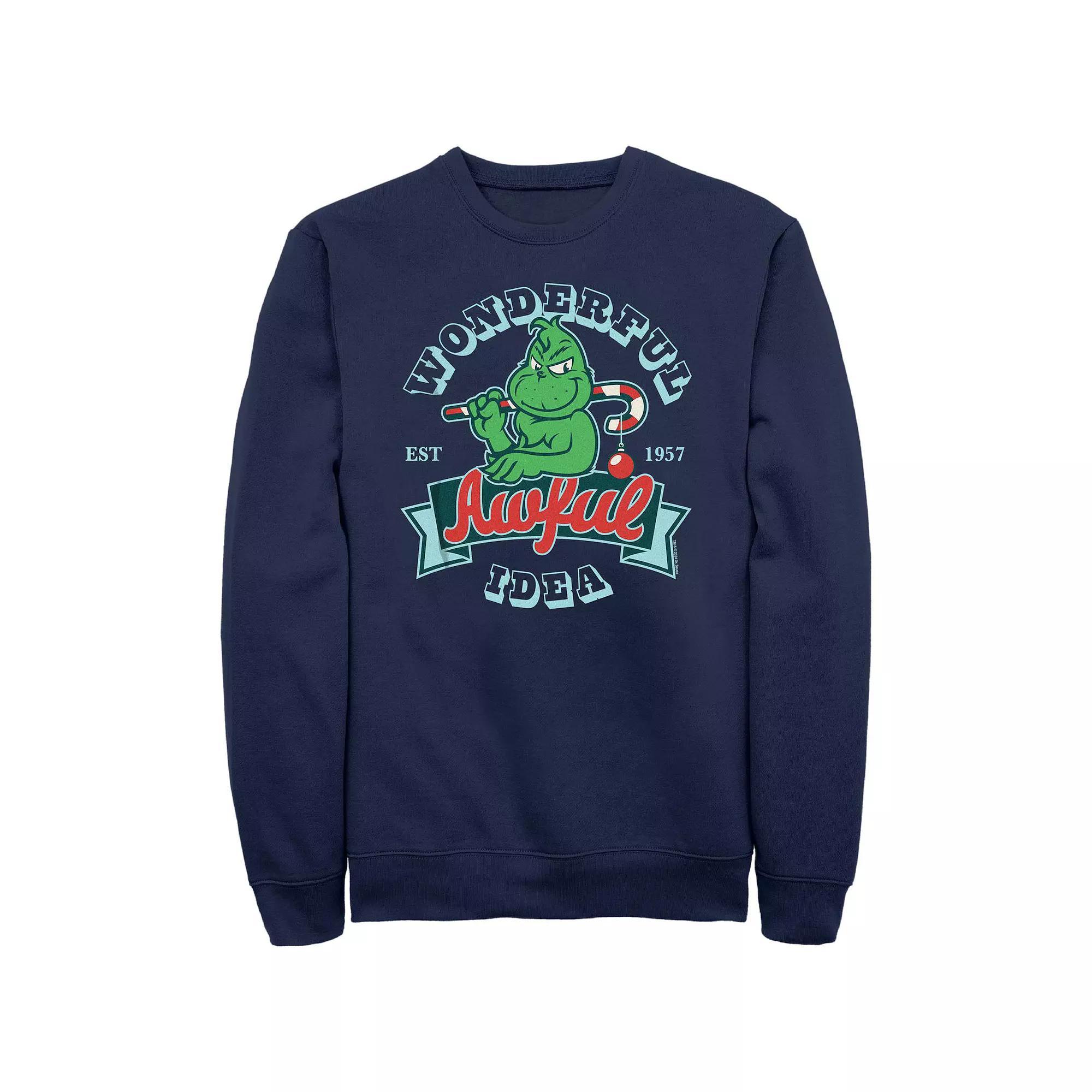 Big & Tall Dr. Seuss Grinch Wonderful Awful Idea Graphic Fleece, Men's, Size: XXL, Blue Product Image