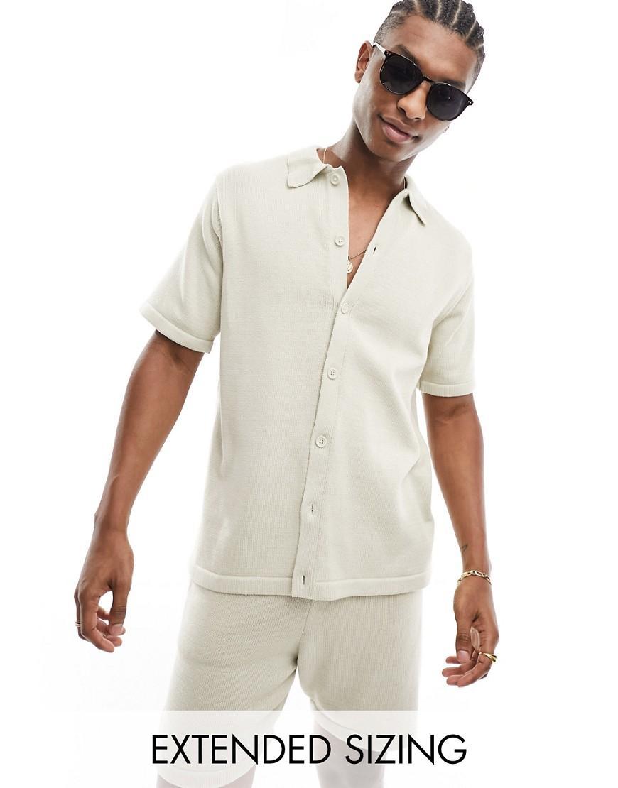 ASOS DESIGN midweight knit cotton button up polo Product Image