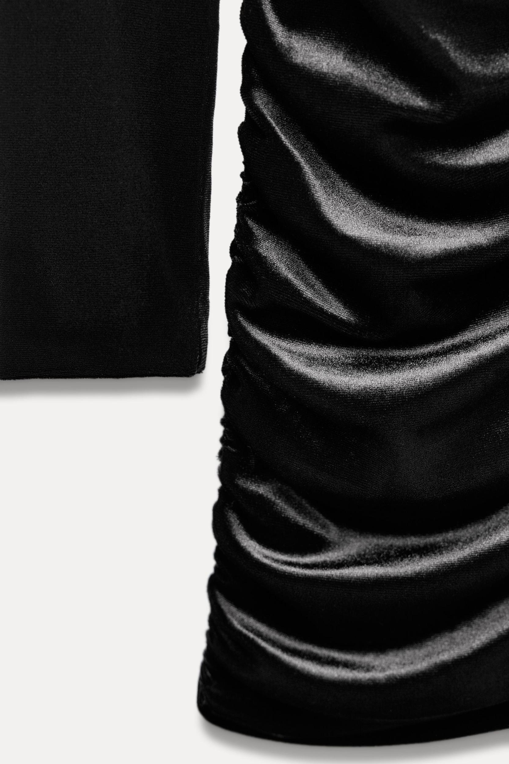 COMBINATION LACE AND VELVET MINI DRESS Product Image