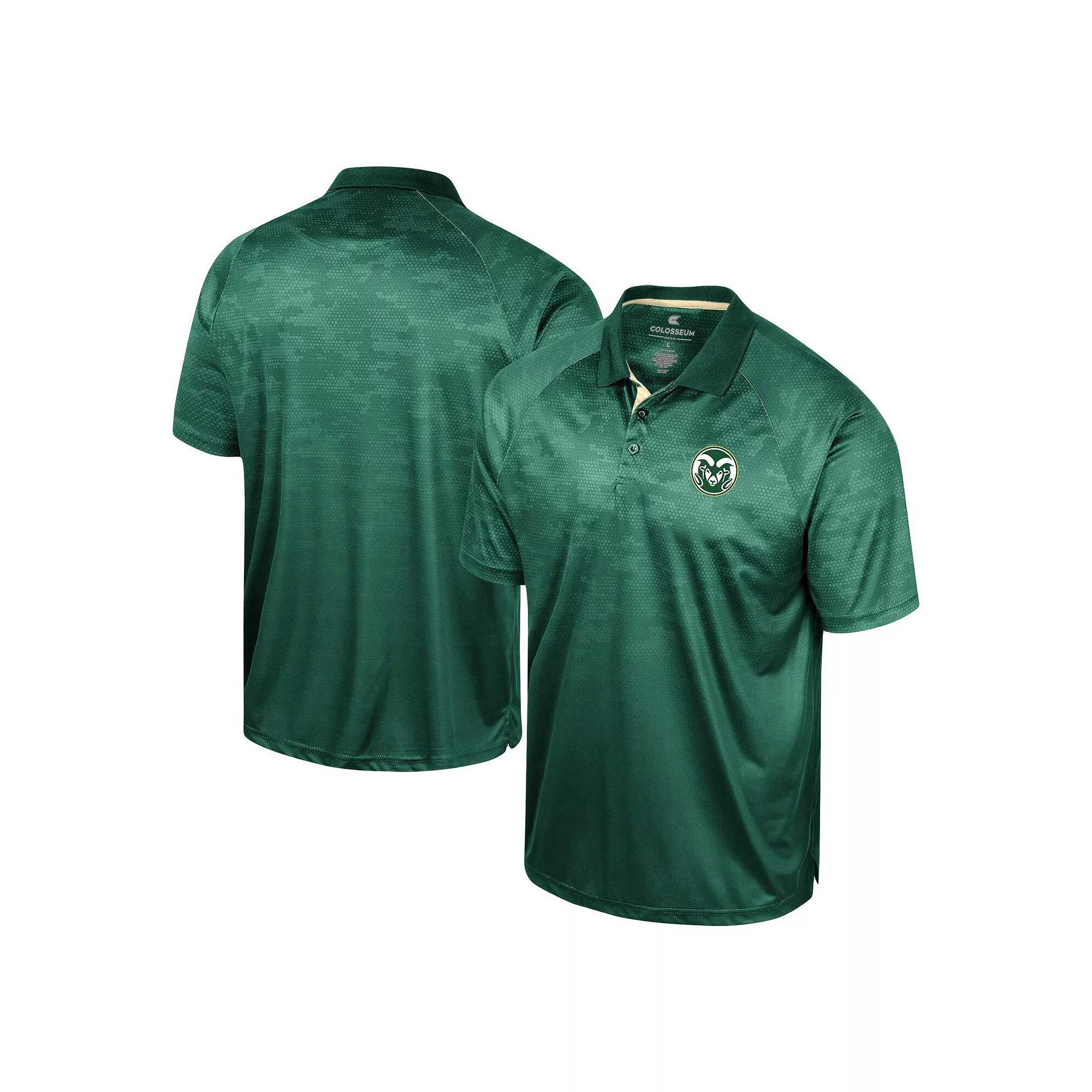 Men's Colosseum Green Colorado State Rams Honeycomb Raglan Polo, Size: 3XL Product Image