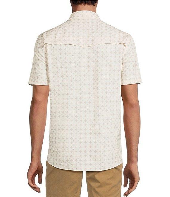Rowm Performance Rec + Relax Short Sleeve Western Cross Geo Print Textured Shirt Product Image