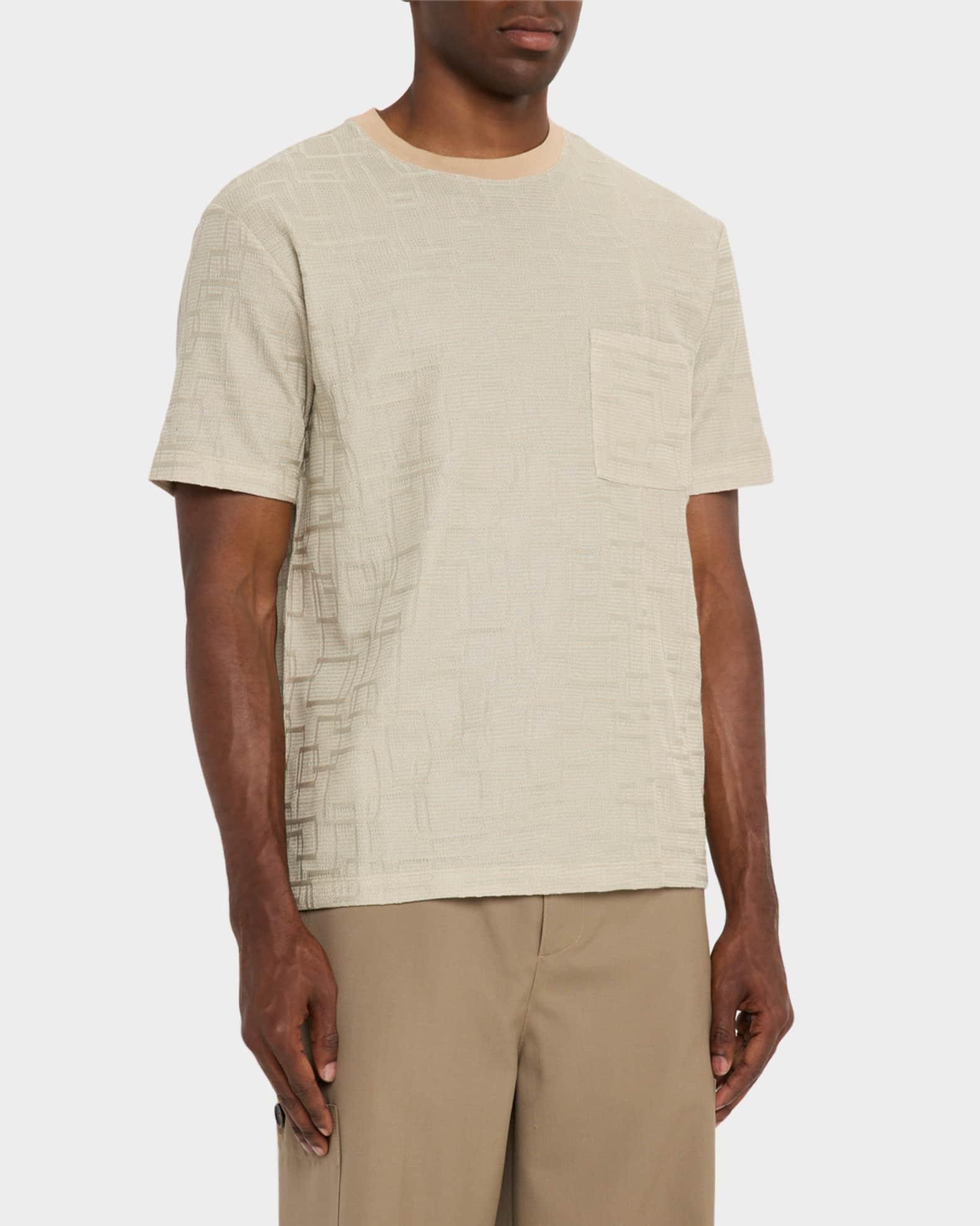 Mens Cotton Stitched Crewneck T-Shirt Product Image