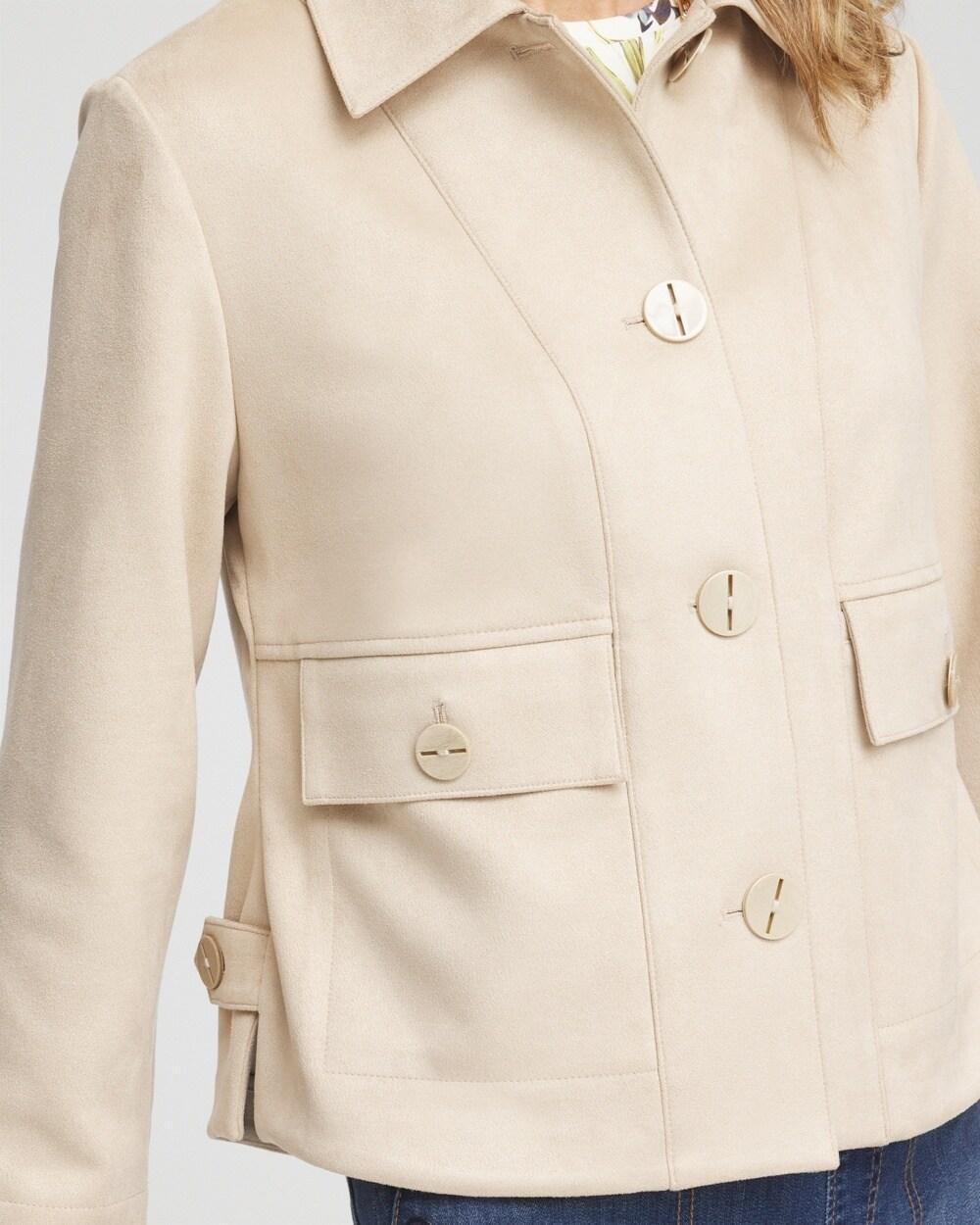 Faux Suede Cropped Jacket Product Image