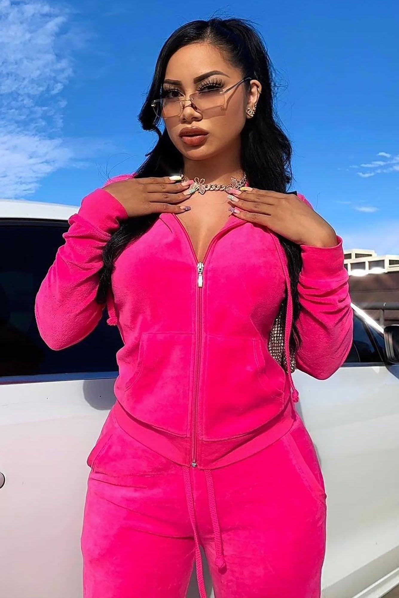 The Original Trendsetter Velour Set - Bubblegum Pink Product Image