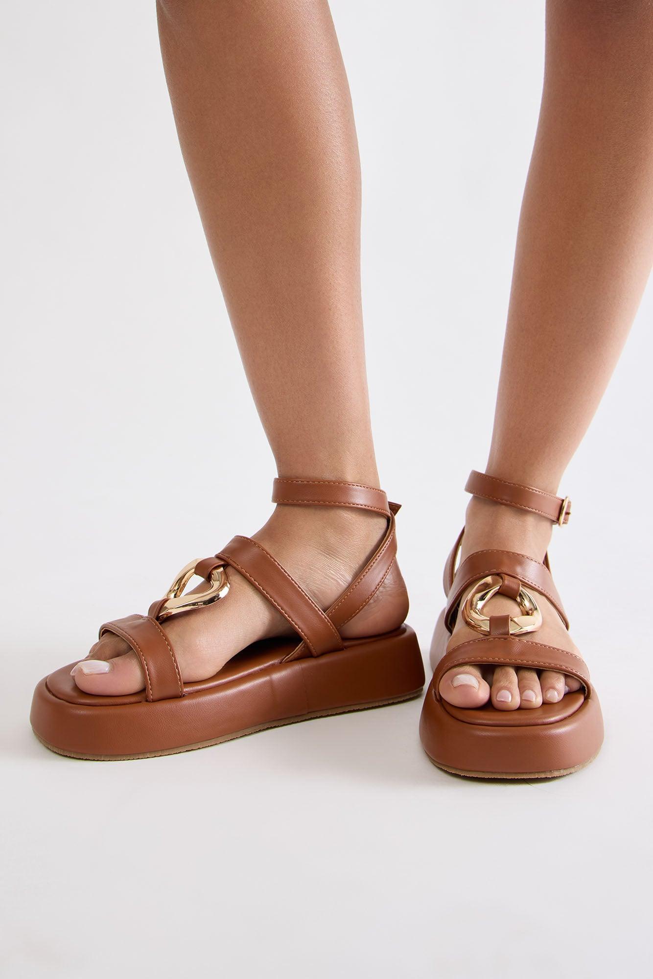 Maile Hardware Sandals - Camel Product Image