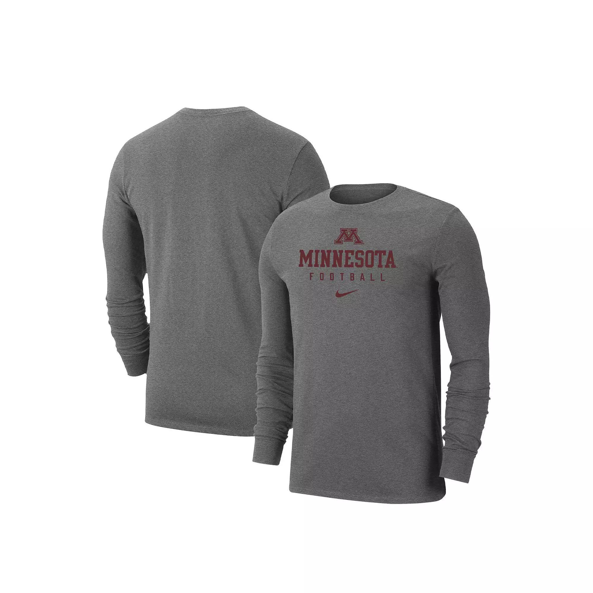 Men's Nike Heather Gray Minnesota Golden Gophers Changeover Long Sleeve T-Shirt, Size: Large, Grey Product Image