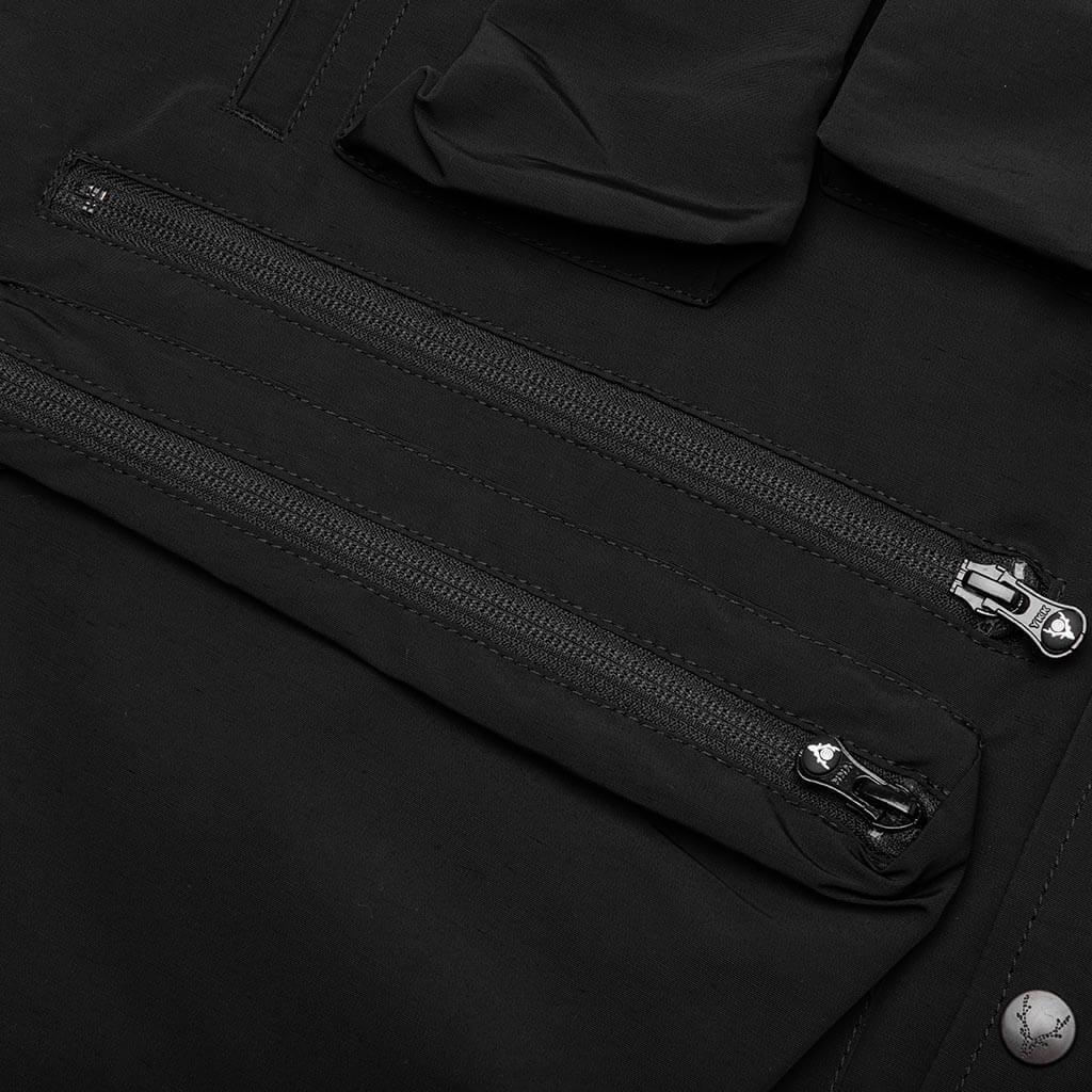 Multi-Pocket Zipped Down Vest - Black Male Product Image