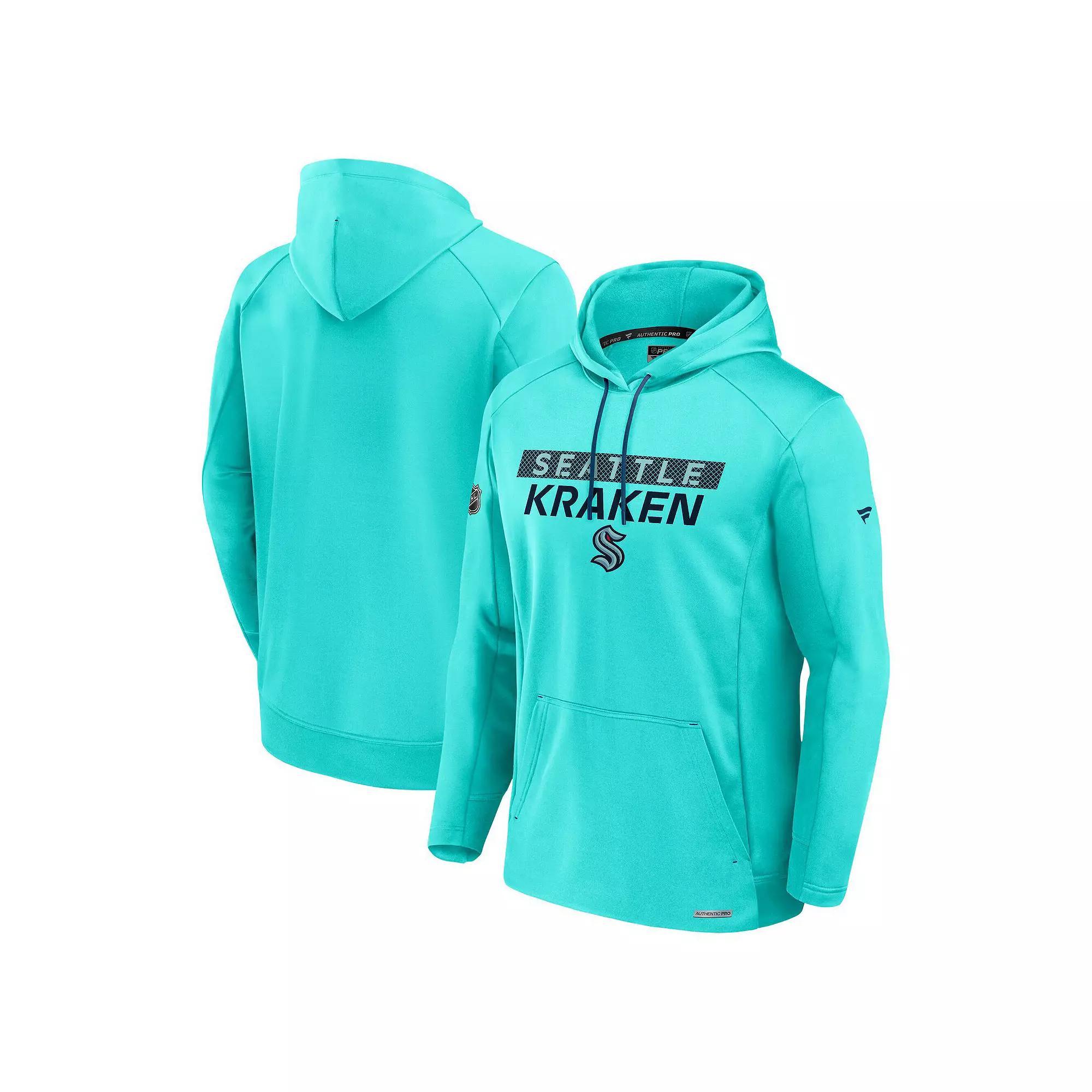 Men's Fanatics  Blue Seattle Kraken Authentic Pro Rink Fleece Pullover Hoodie, Size: Large, Krk Blue Product Image