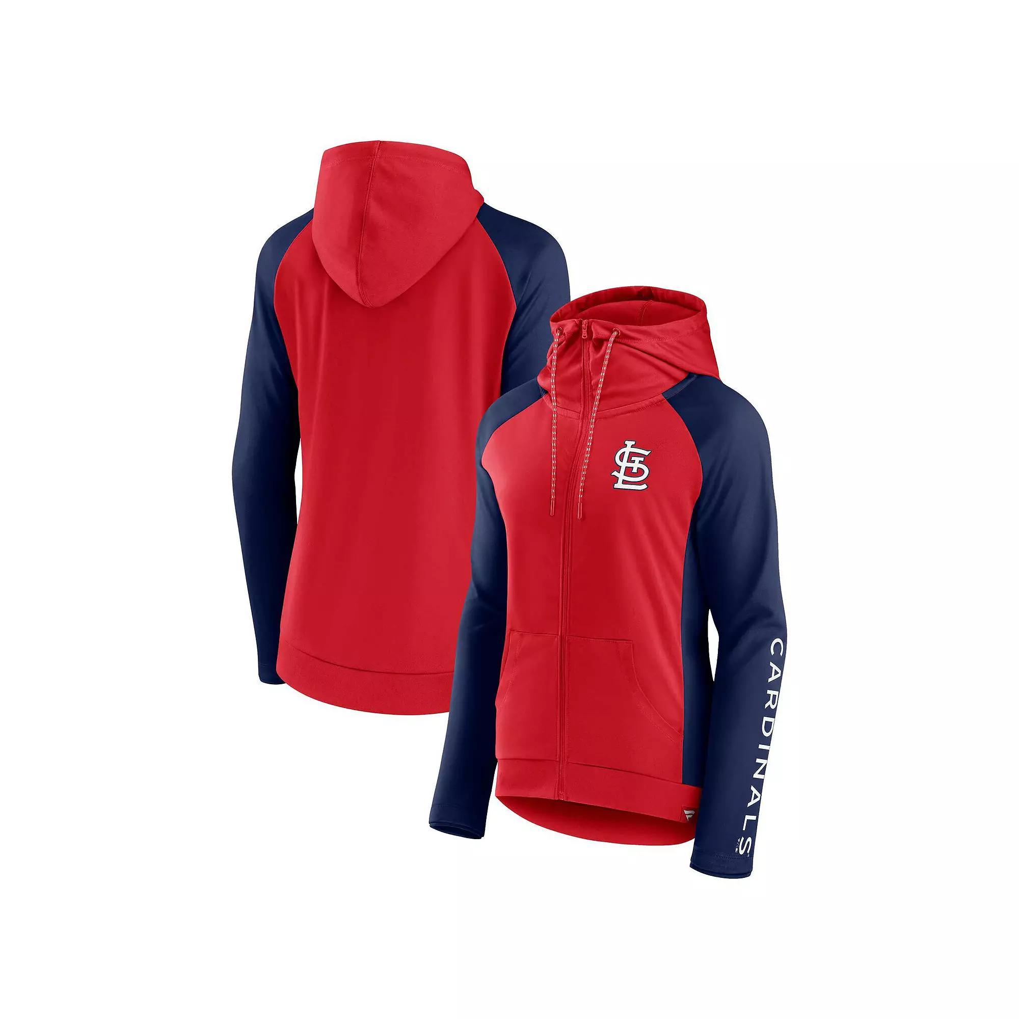 Women's Fanatics Branded Cardinal/Black Arizona Cardinals End Around Lightweight Raglan Full-Zip Hoodie Jacket, Size: XS, Red Product Image