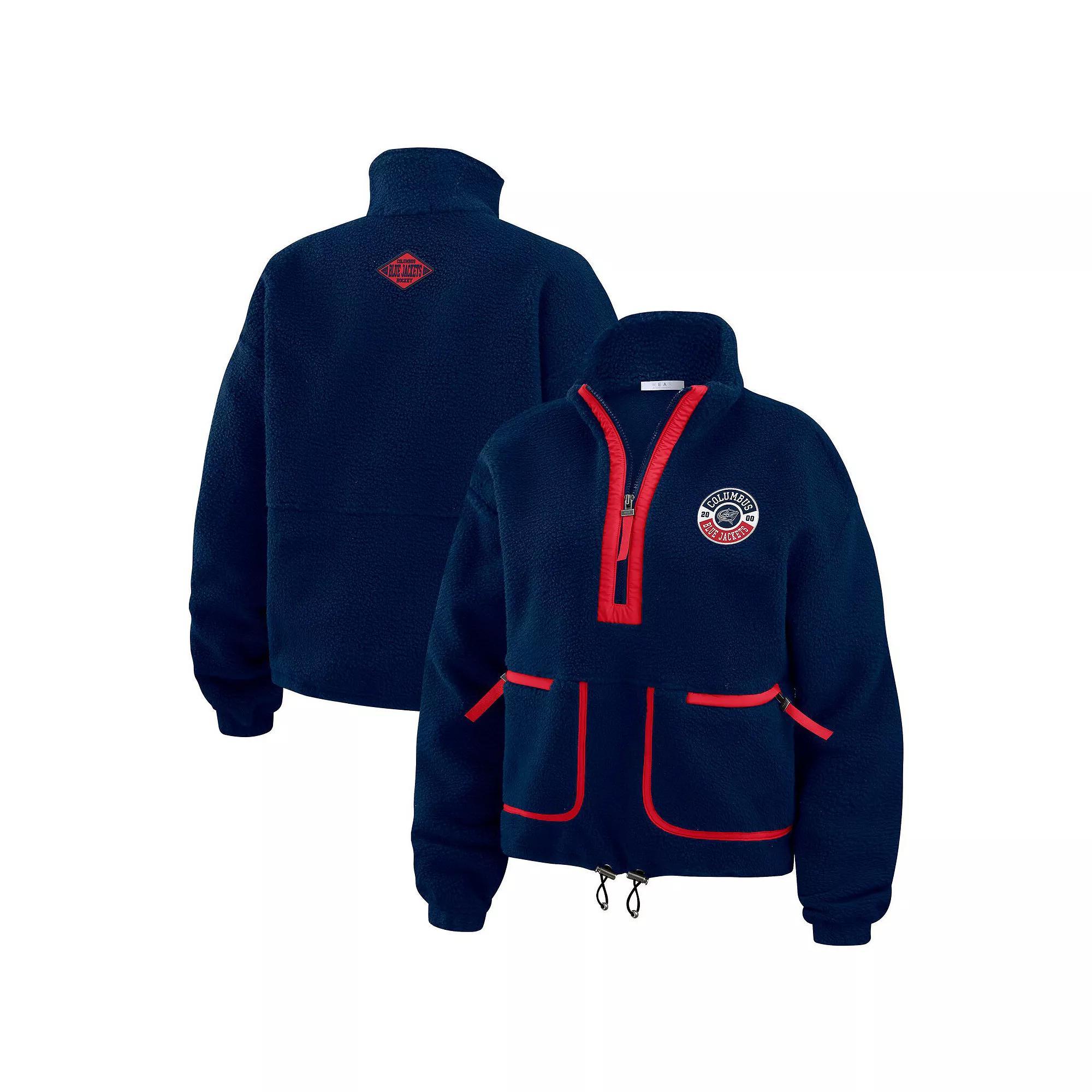 Women's WEAR by Erin Andrews  Blue Toronto Maple Leafs Polar Fleece Half-Zip Jacket, Size: XL, Mpl Blue Product Image
