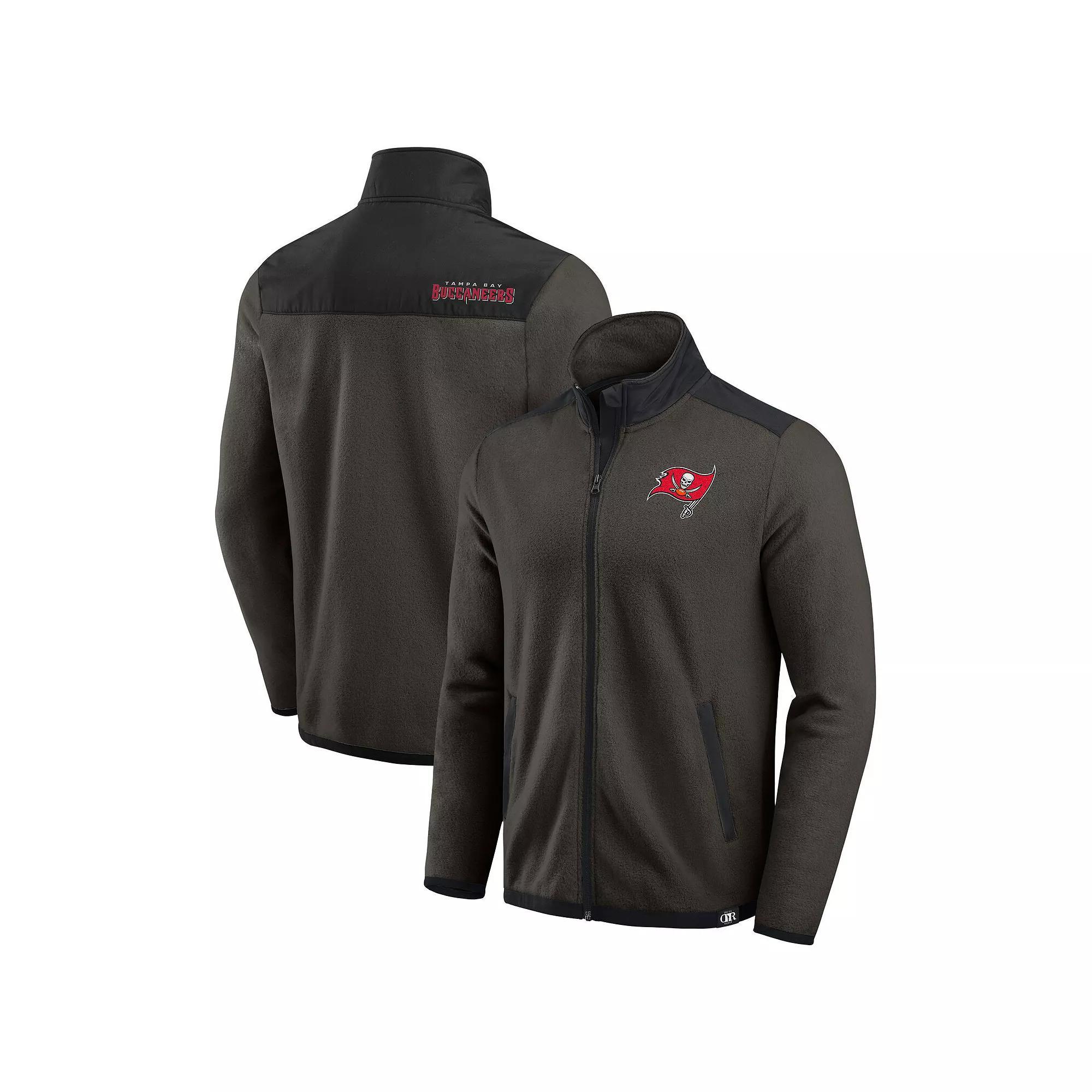 Men's Darius Rucker Collection by Fanatics Pewter Tampa Bay Buccaneers Color Block Polar Fleece Full-Zip Jacket, Size: XL, Charco Product Image