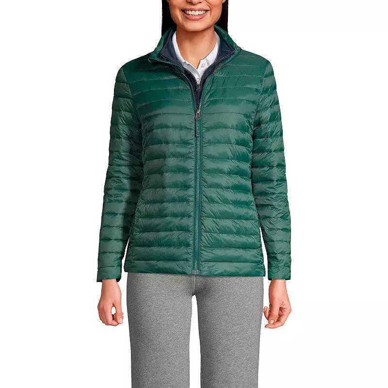 Women's Lands' End School Uniform ThermoPlume Jacket, Size: Small, Green Product Image