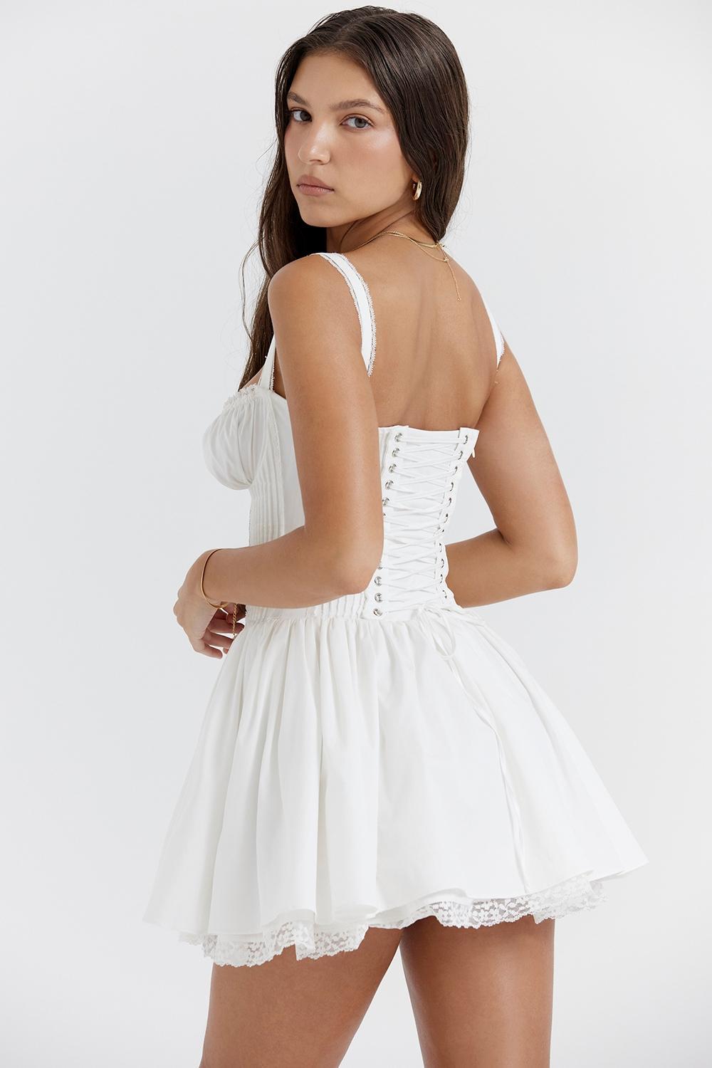 Pietra  white corset mini dress Product Image