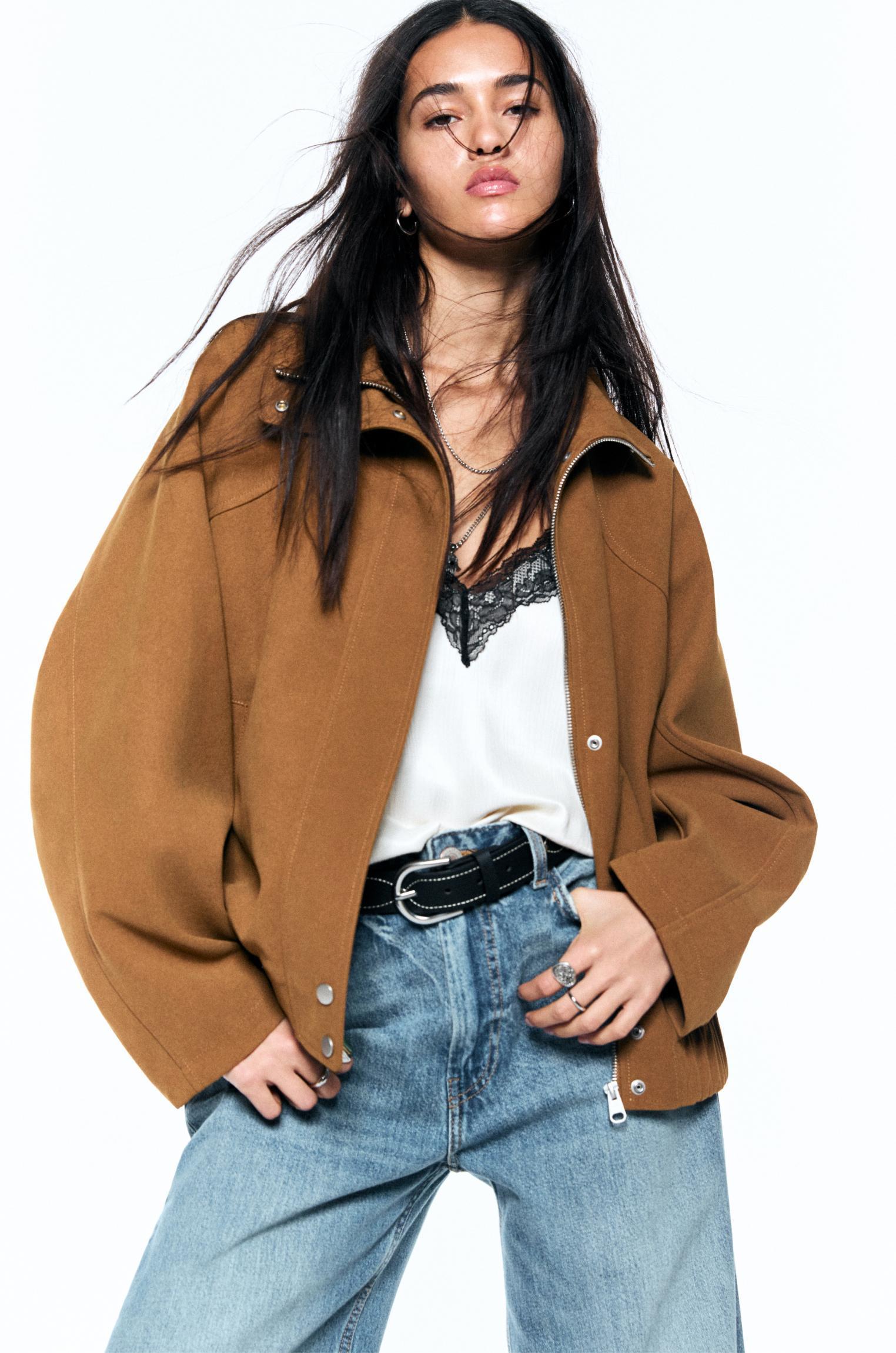 Flowing faux suede jacket Product Image