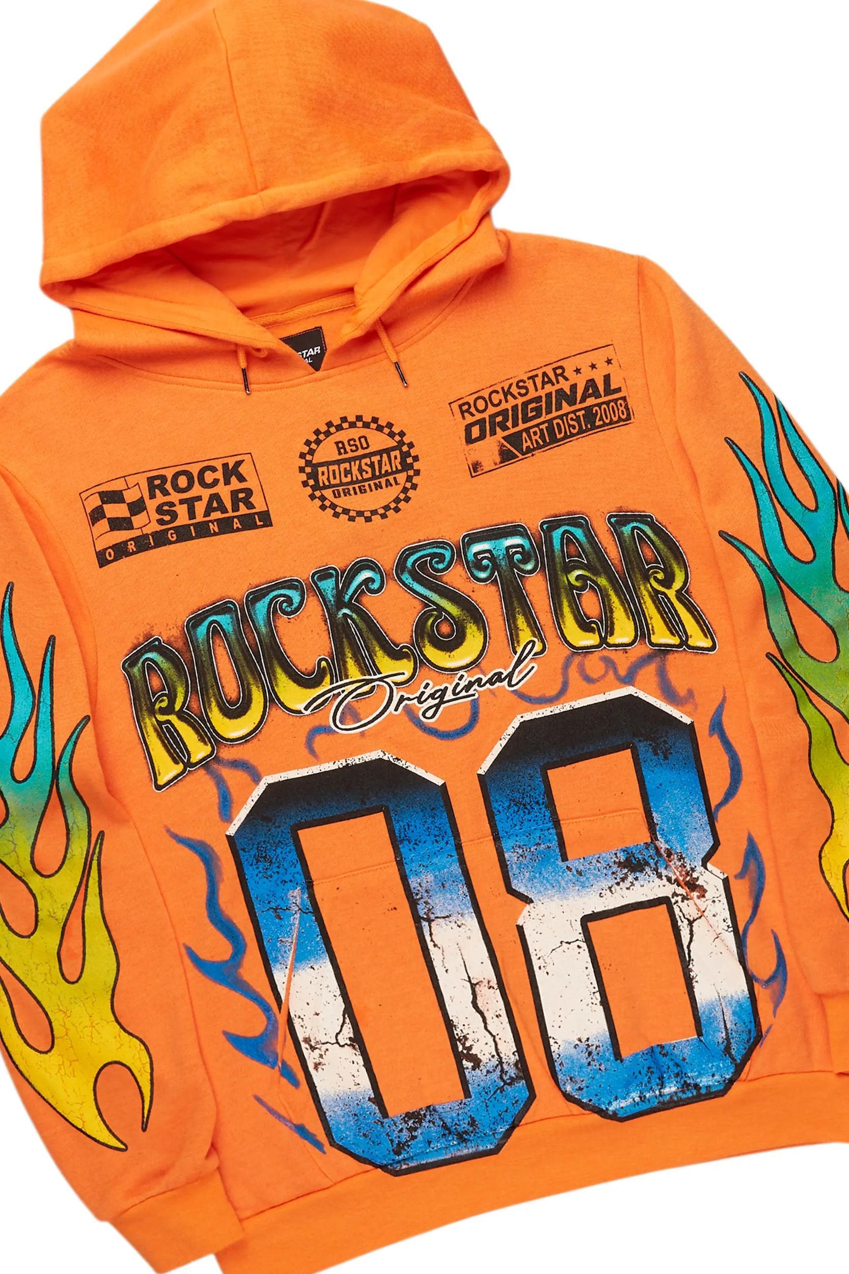 Quito Orange Hoodie/Baggy Track Pant Set Male Product Image