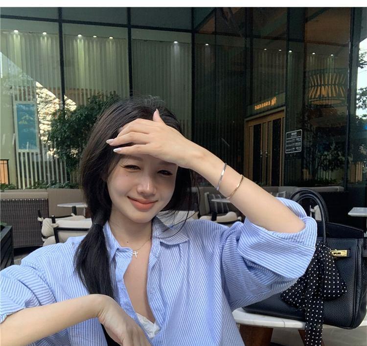 Long-Sleeve Striped Shirt Product Image