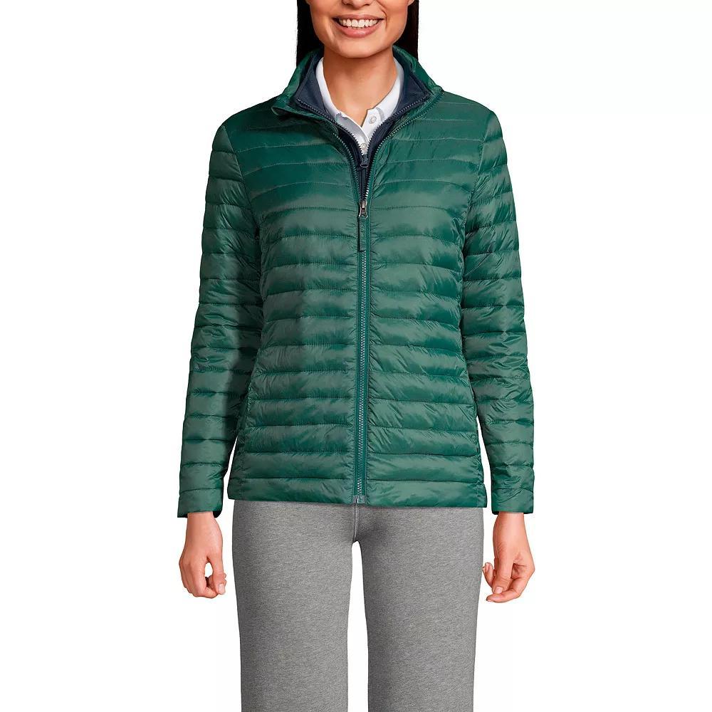 Women's Lands' End School Uniform ThermoPlume Jacket, Size: Small, Green Product Image