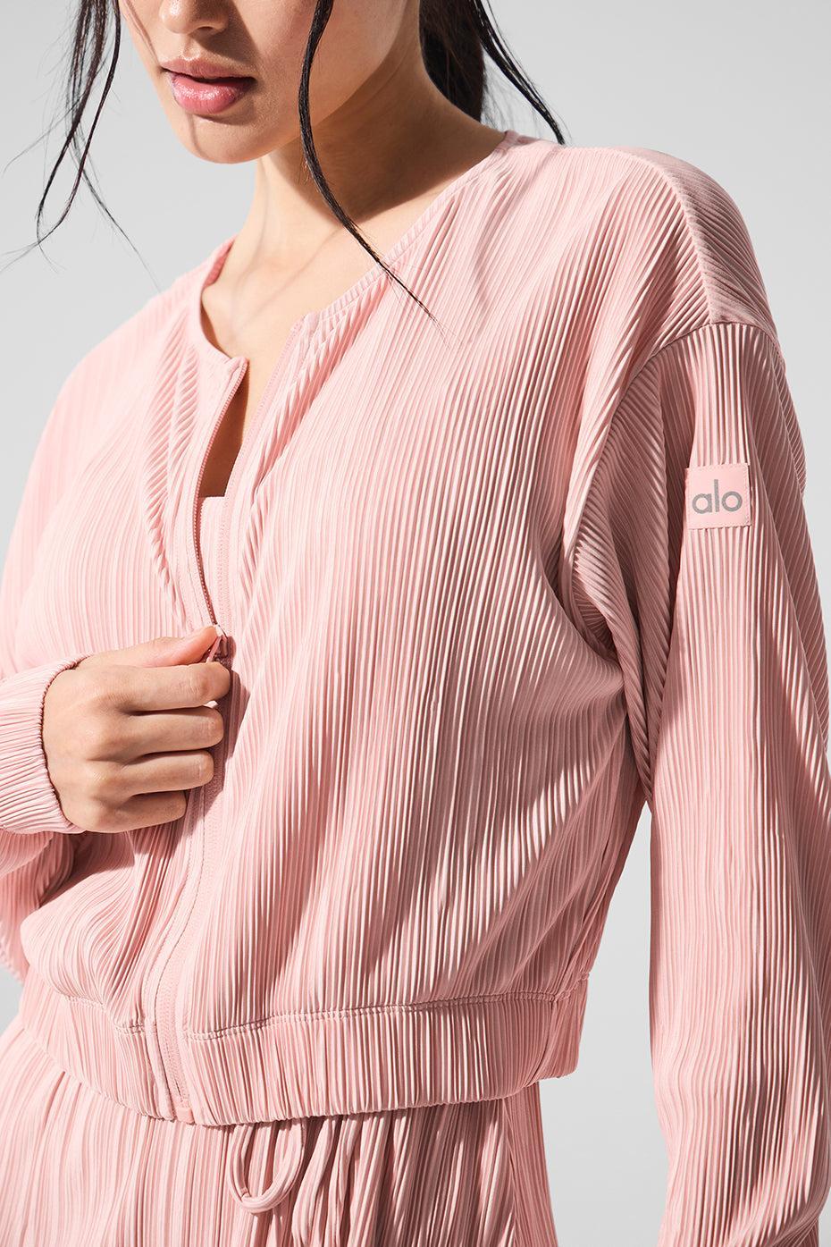Cropped Micro Plisse Jacket - Pink Quartz Product Image