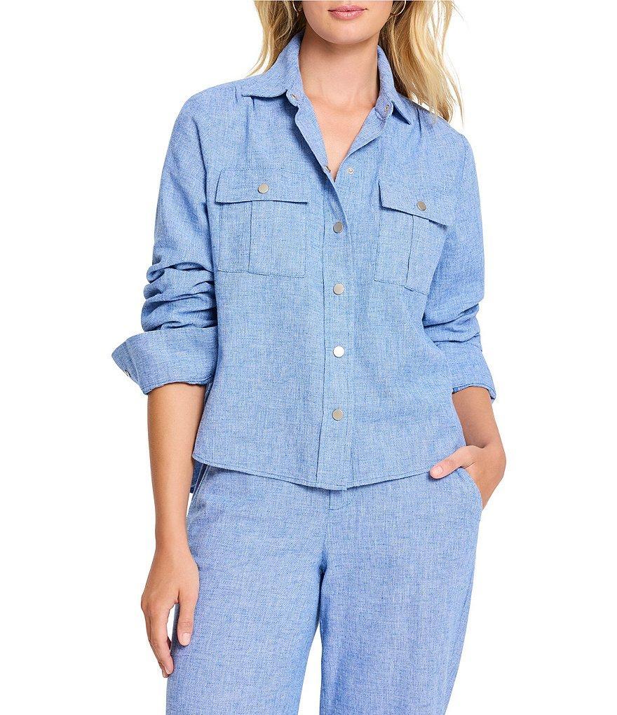 NIC + ZOE All-Around Point Collar Long Sleeve Shirt Jacket Product Image