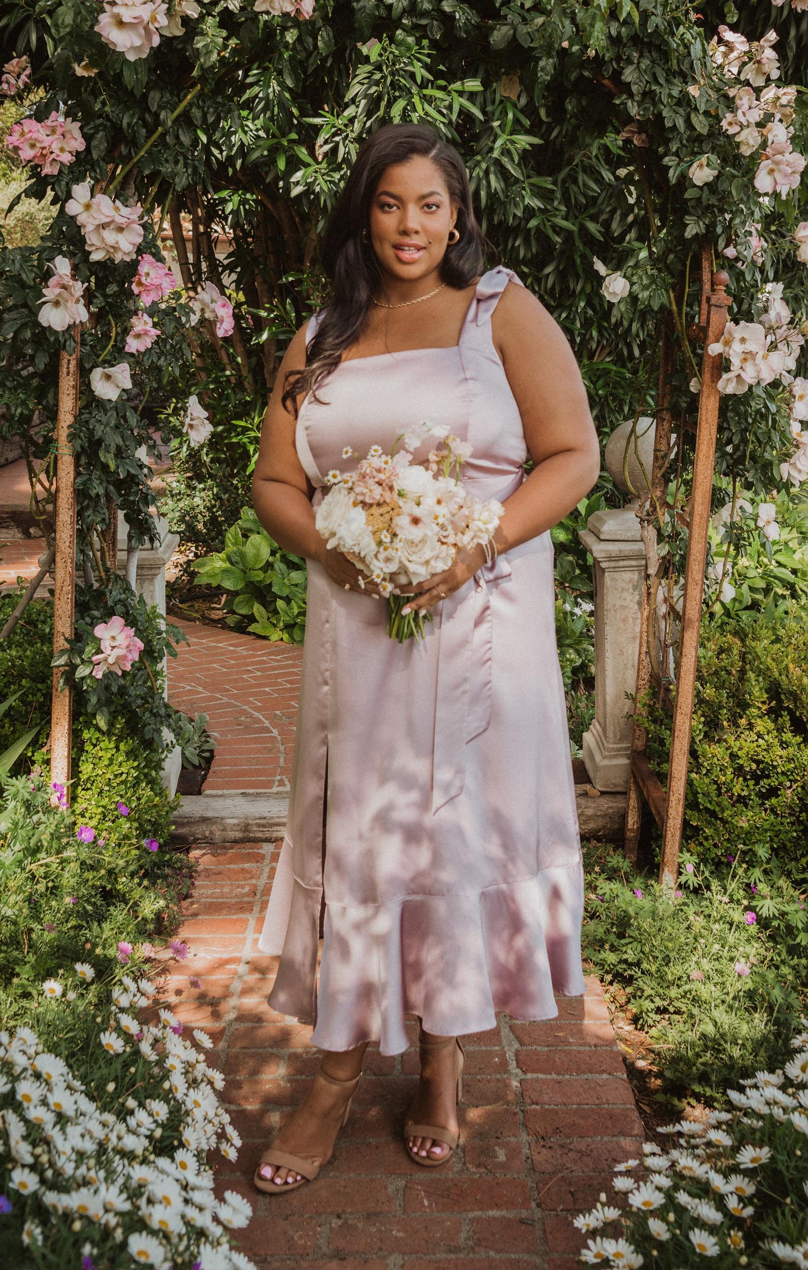 Claire Midi Dress ~ Dusty Purple Luxe Satin Product Image