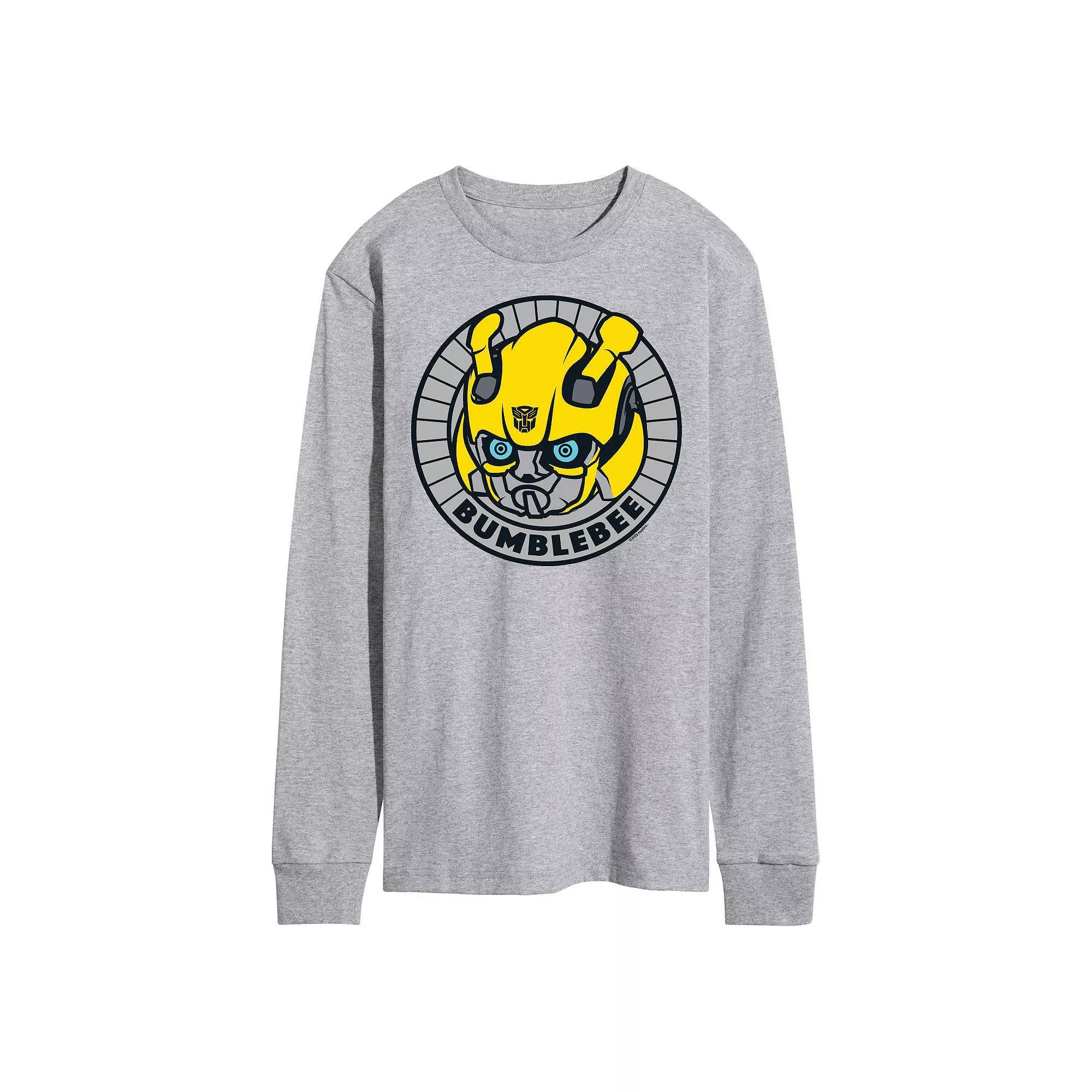 Mens Transformers Bumblebee Badge Long Sleeve Graphic Tee Product Image
