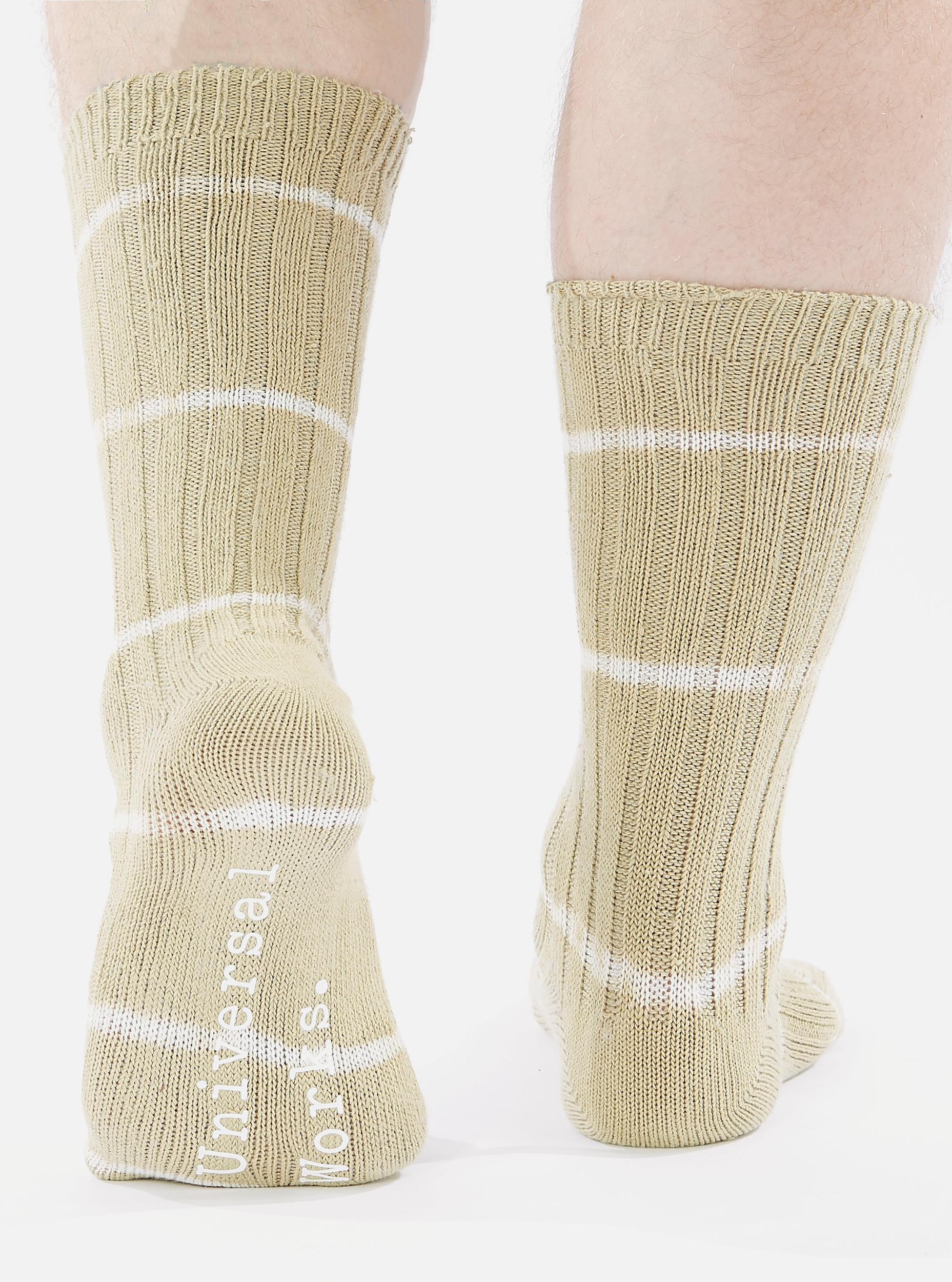 Universal Works Slub Sock in Dark Sand Tie Dye Knit Product Image