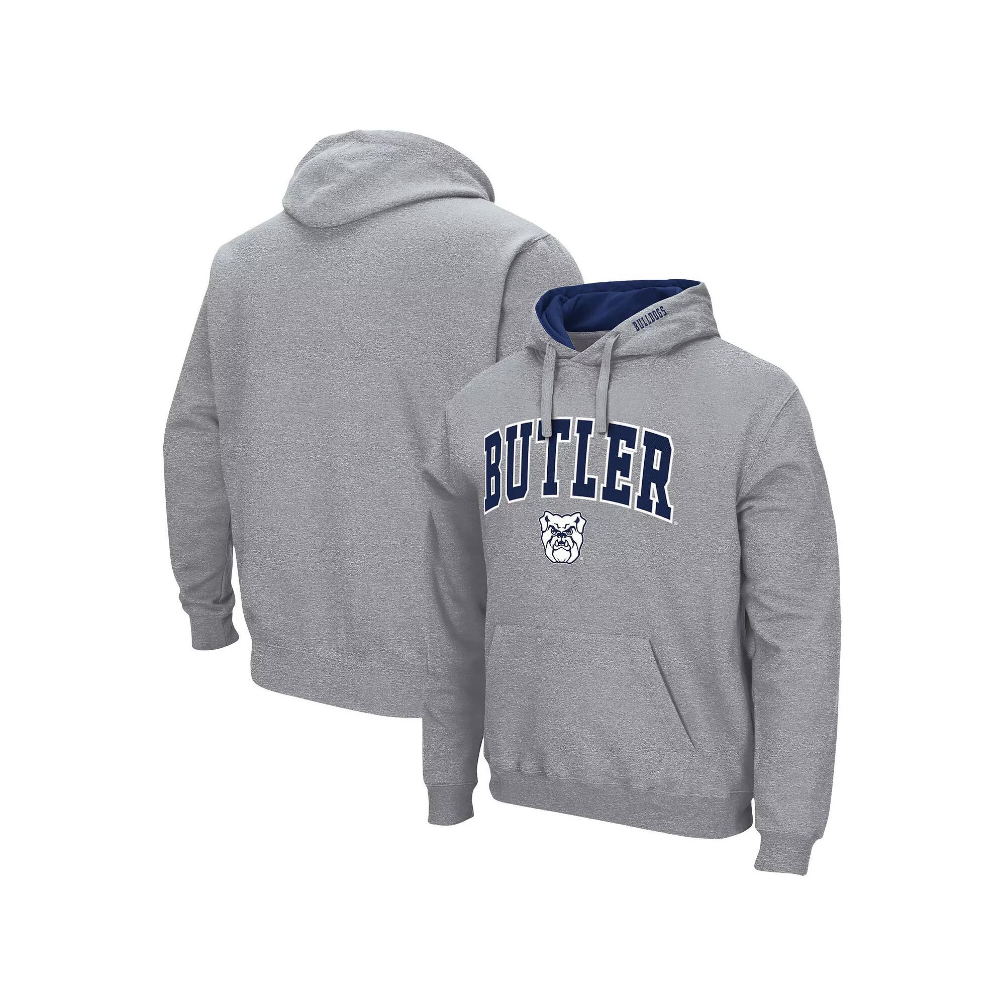Men's Colosseum Heathered Gray Butler Bulldogs Arch & Logo 3.0 Pullover Hoodie, Size: Medium, But Grey Product Image