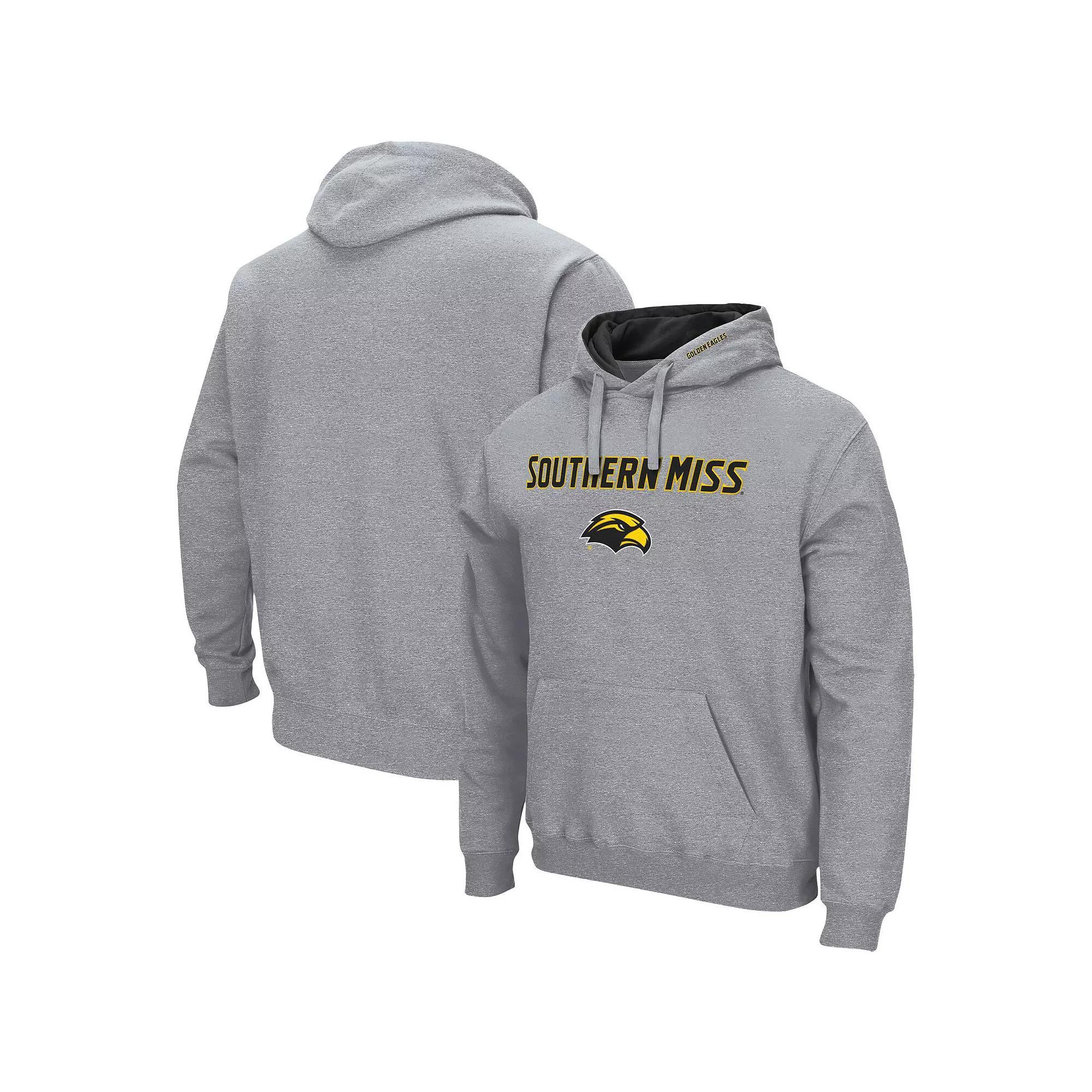 Men's Colosseum Heathered Gray Georgetown Hoyas Arch and Logo Pullover Hoodie, Size: XL, Grg Grey Product Image