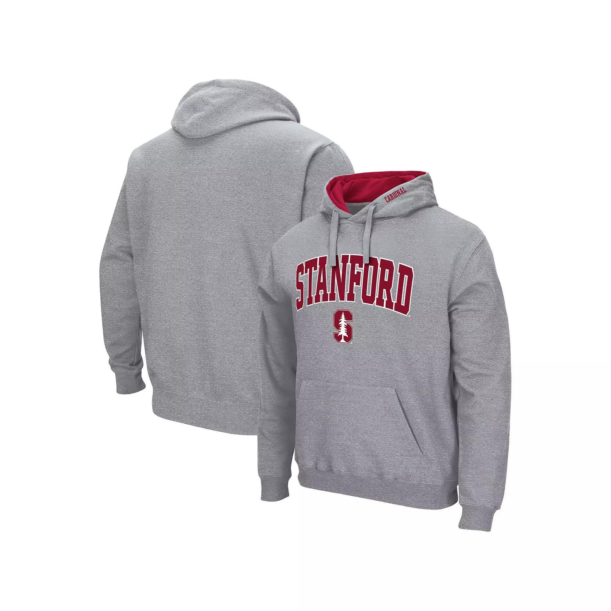 Mens Colosseum Heathered Gray Stanford Cardinal Arch & Logo 3.0 Pullover Hoodie Product Image