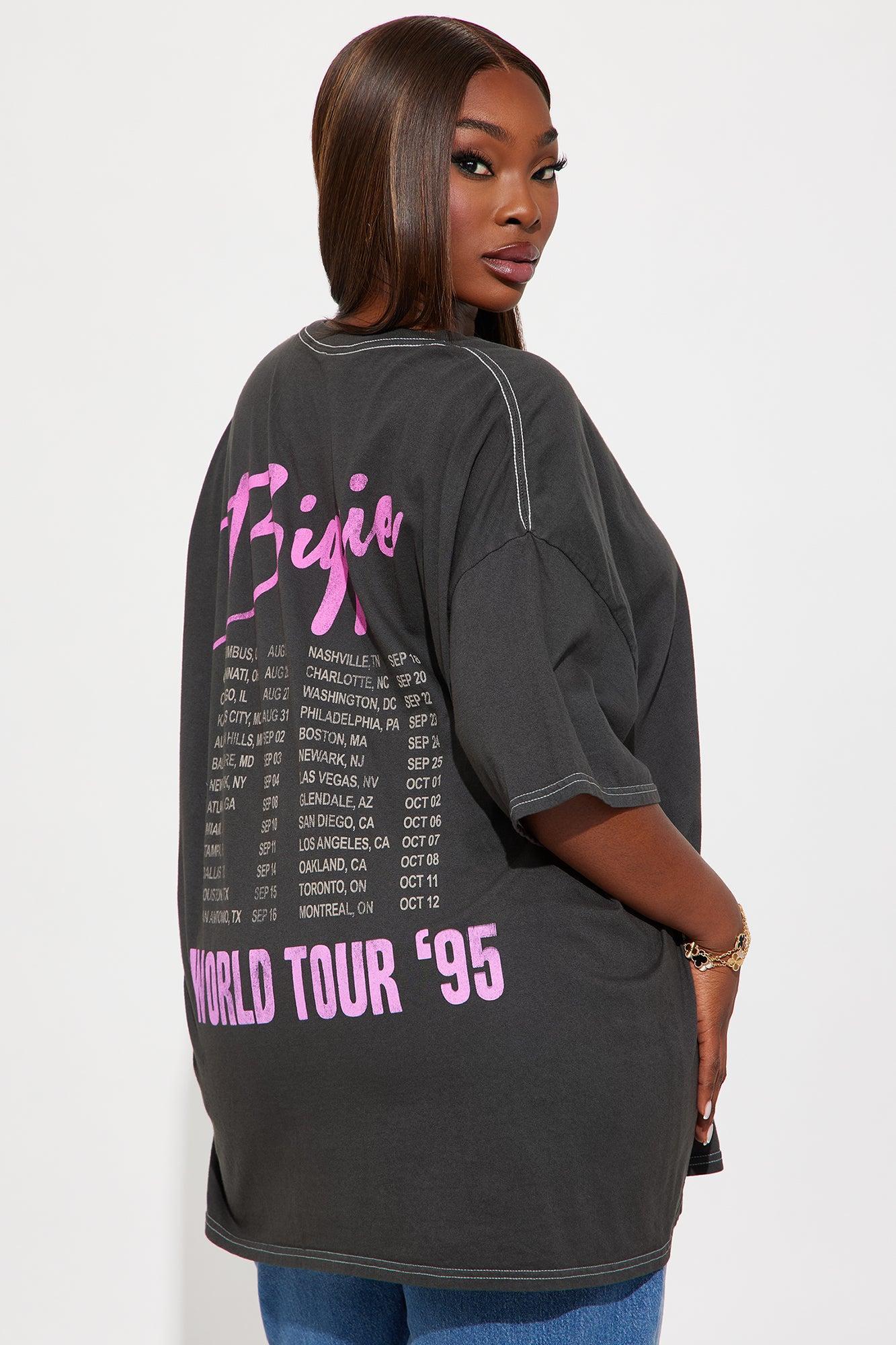 Biggie World Tour Washed Oversized Tee - Black Product Image
