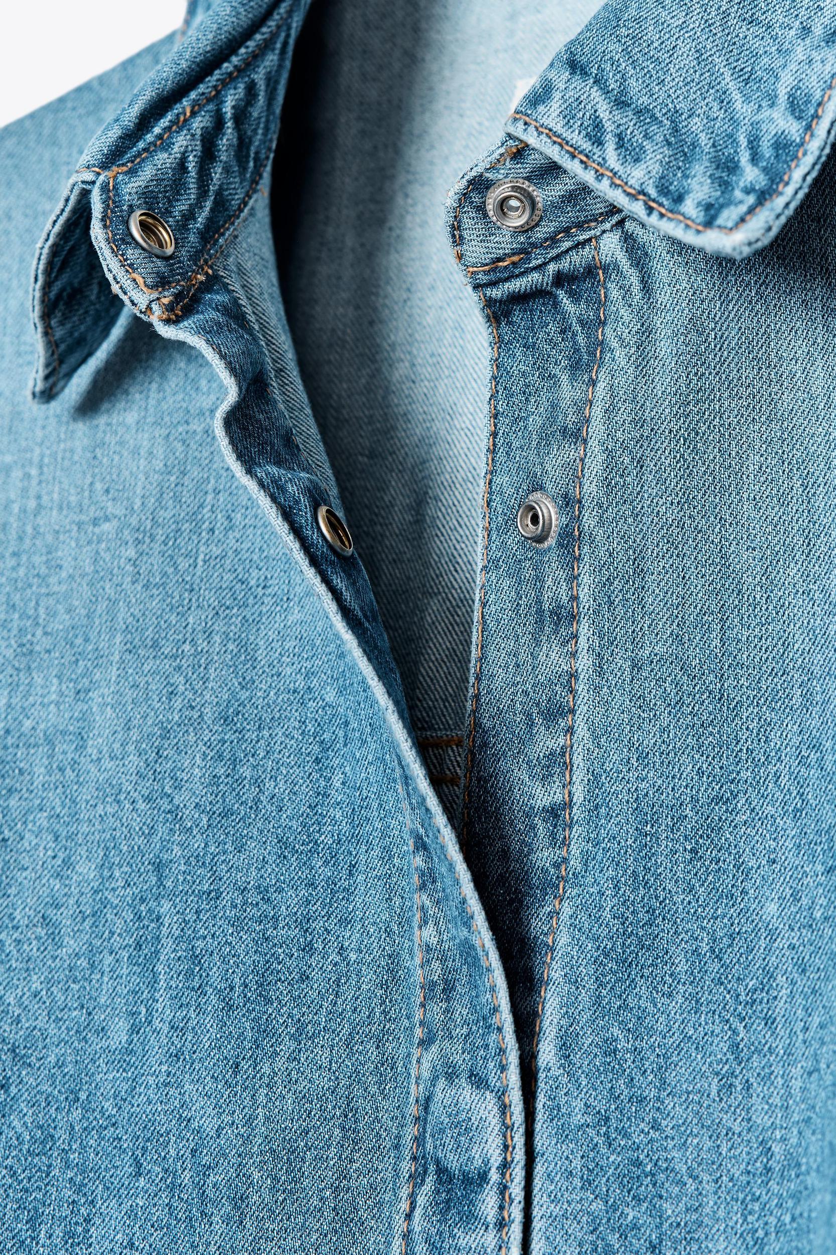 BELTED TRF DENIM SHORTS JUMPSUIT Product Image