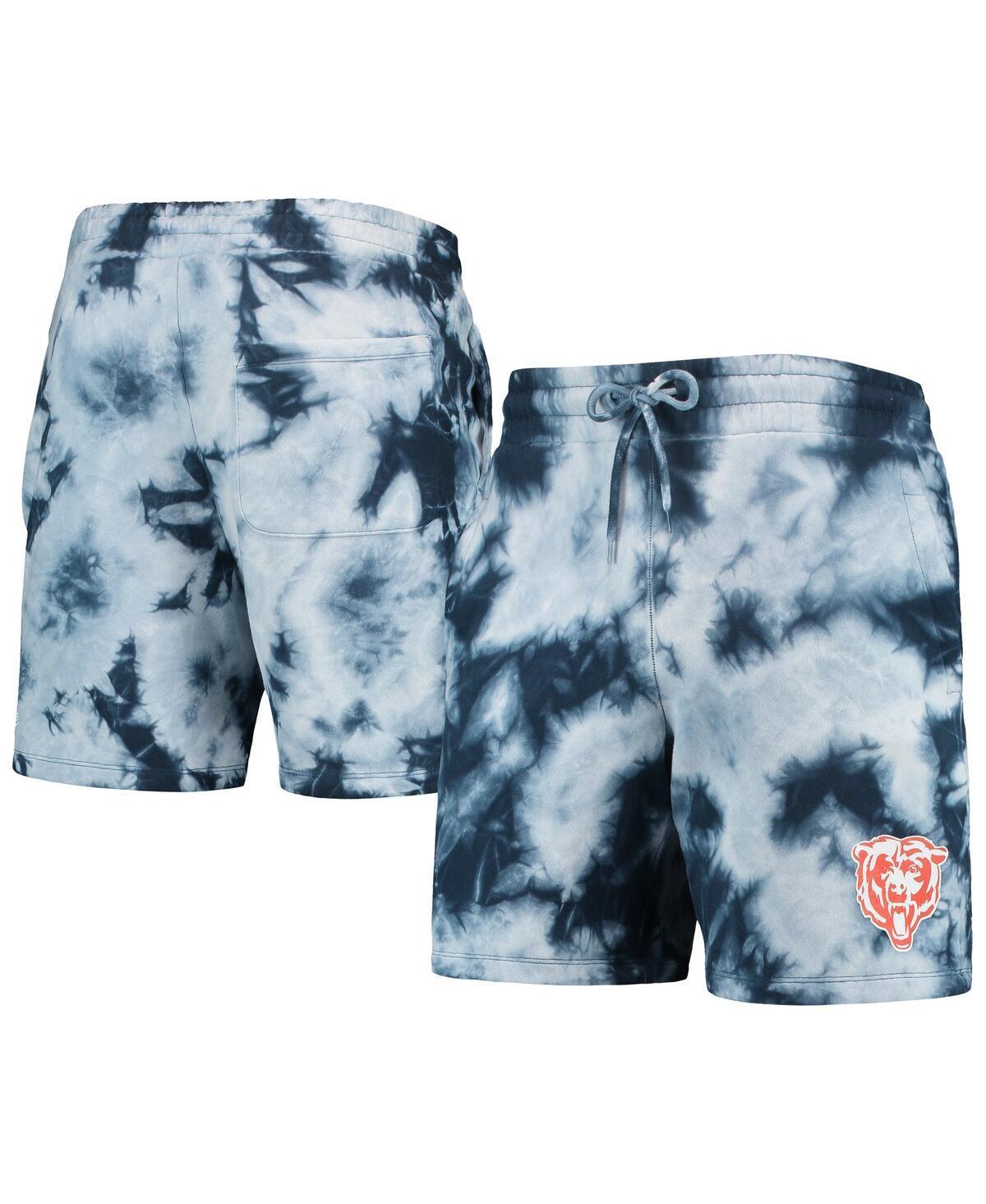 Men's New Era Navy Chicago Bears Tie-Dye Shorts, Size: Large, Blue Product Image