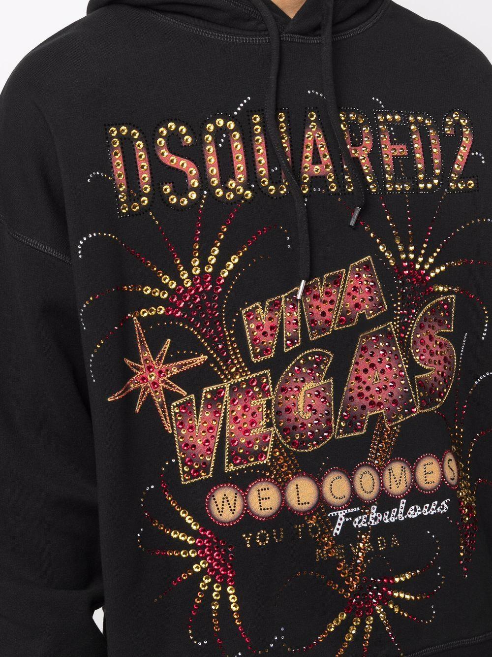 Las Vegas print cotton hoodie Product Image