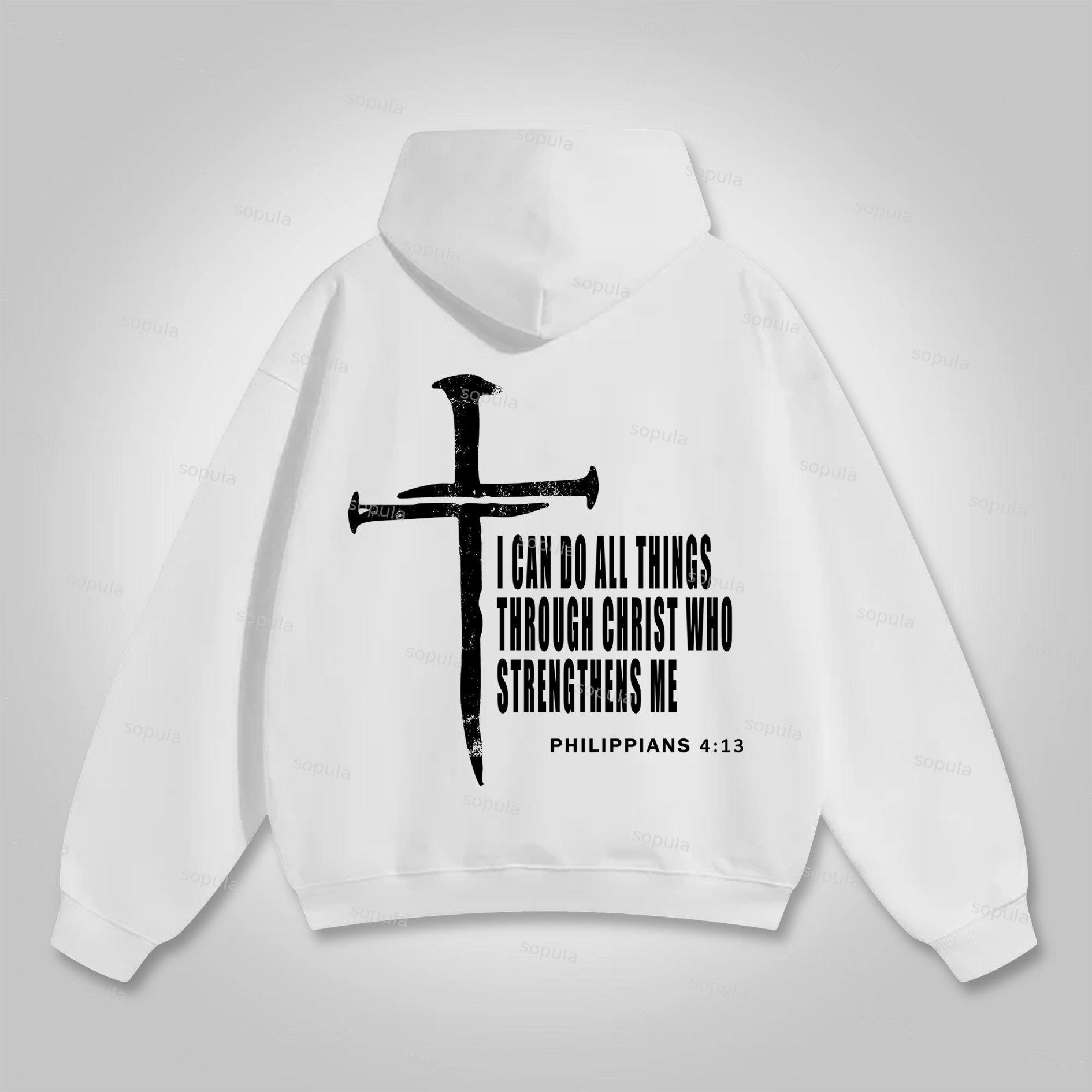 Sopula Philippians Who Strengthens Me Graphic Hoodie Product Image