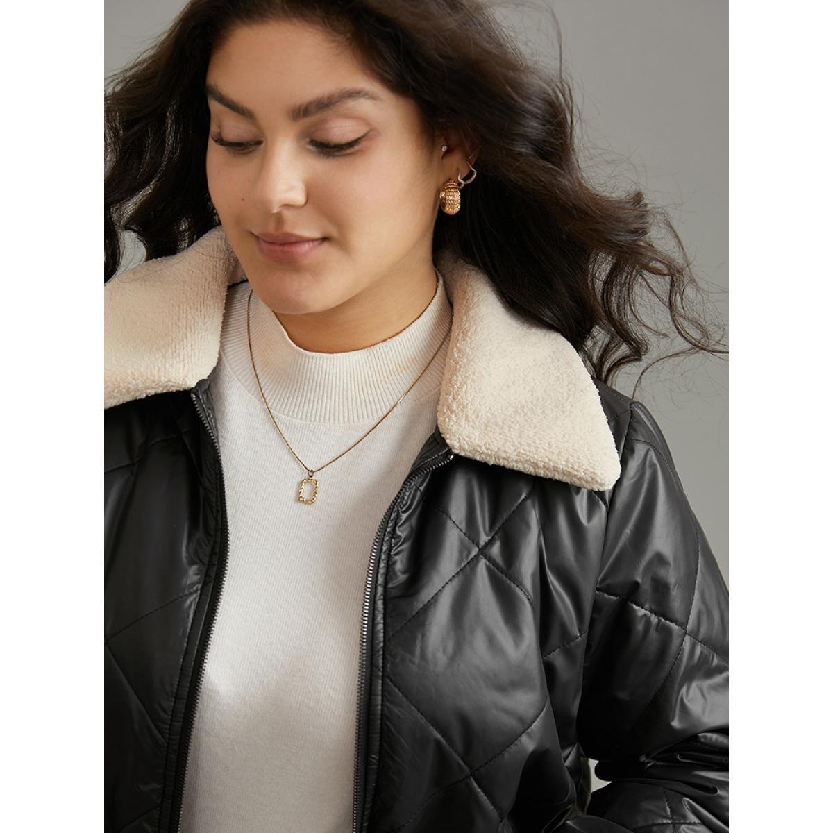Plus Size Women Dailywear Plain Lined No stretch 22-24/3X Pocket Casual Cotton Jackets BloomChic Product Image