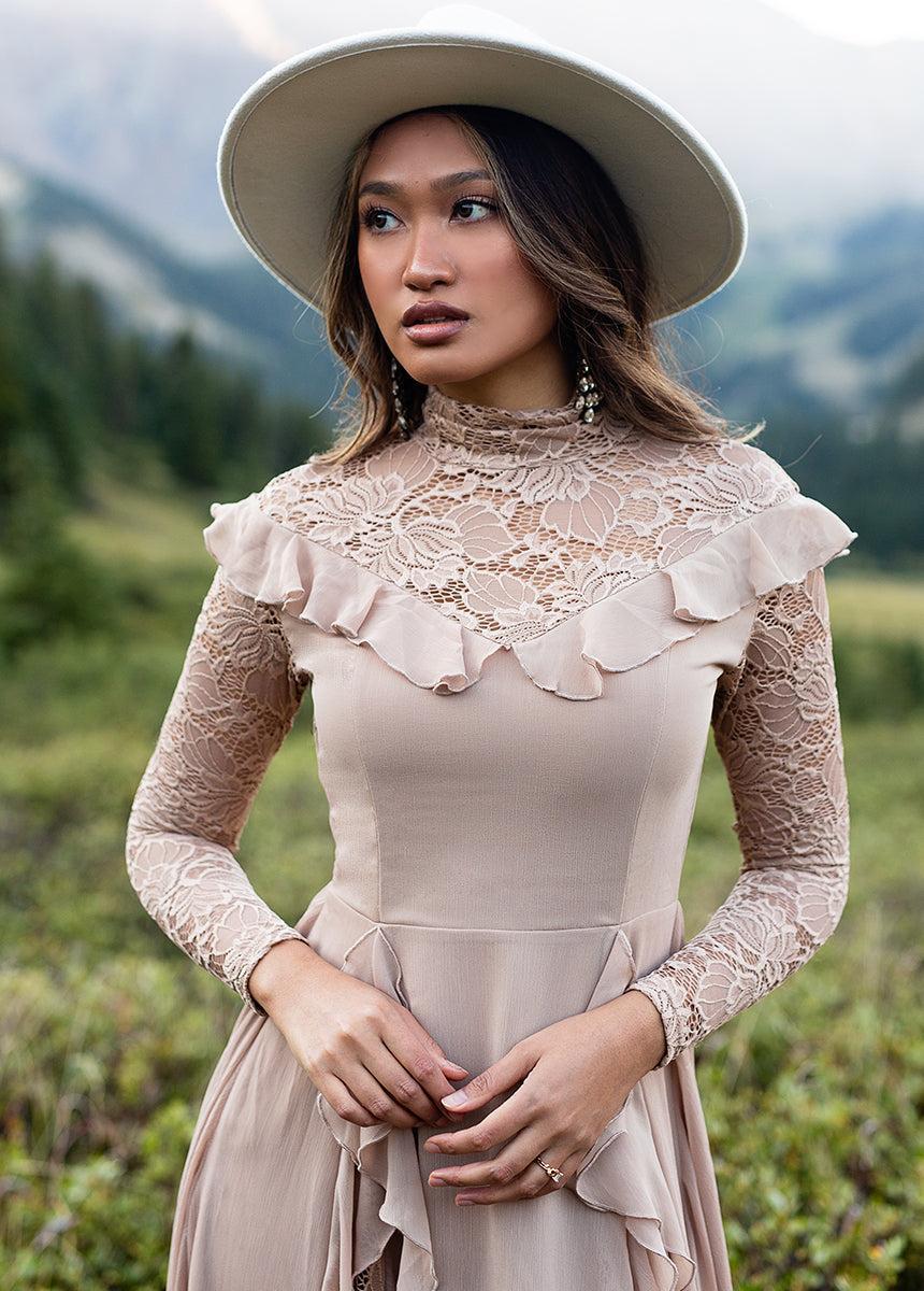 Sveta Maxi Dress in Light Taupe Female Product Image