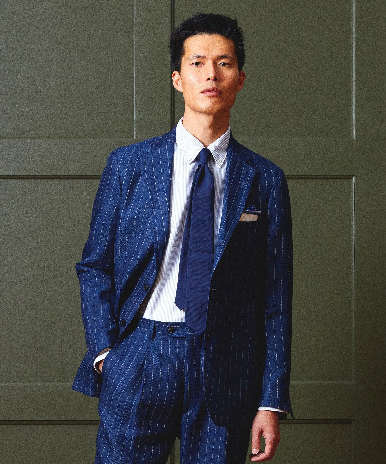 Italian Solid Tie in Navy Product Image