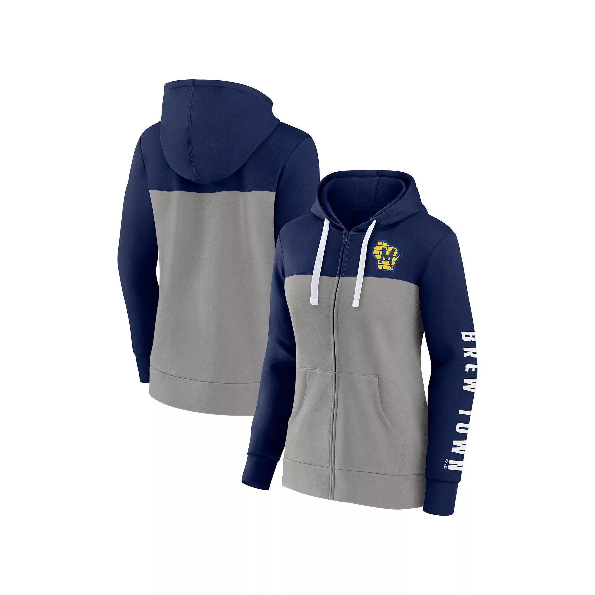 Women's Fanatics Branded Black/Gray Chicago White Sox Take The Field Colorblocked Hoodie Full-Zip Jacket, Size: XS Product Image