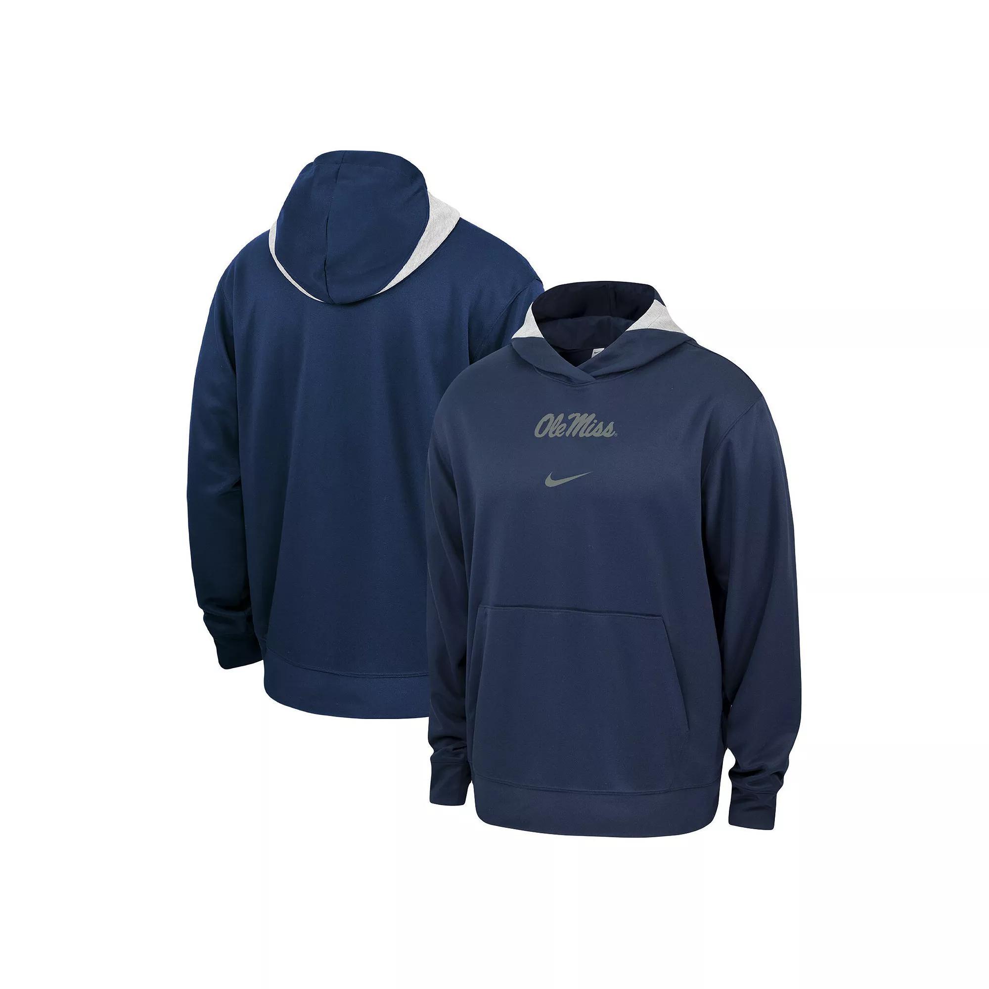 Men's Nike Navy Ole Miss Rebels Basketball Spotlight Performance Pullover Hoodie, Size: Large, Blue Product Image